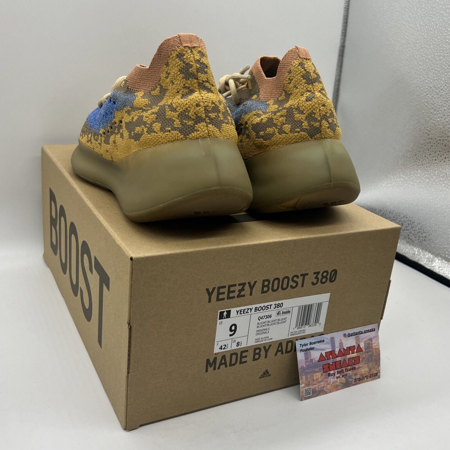 Size 9 - adidas Yeezy Boost 380 Blue Oat Non-Reflective Bread New Og All DS