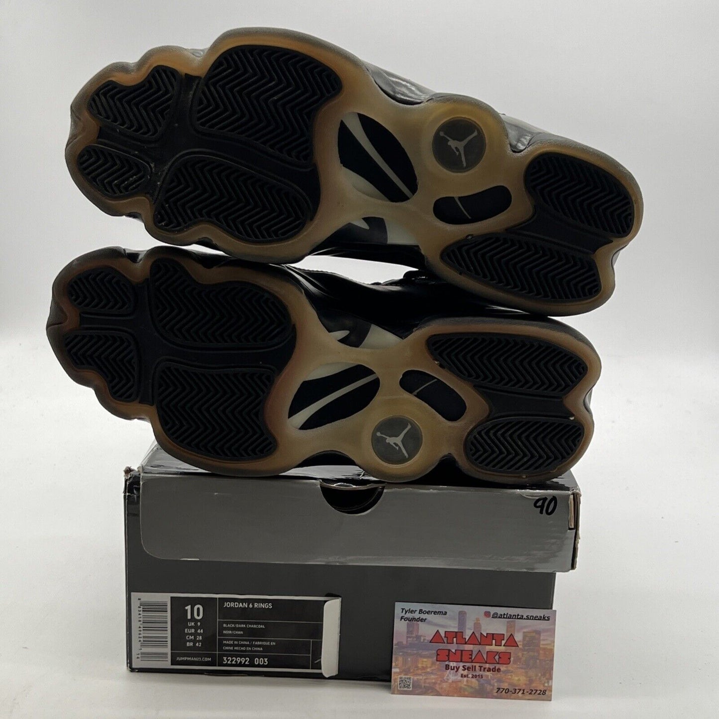 Size 10 - Jordan 6 Rings Black - (322992-003)