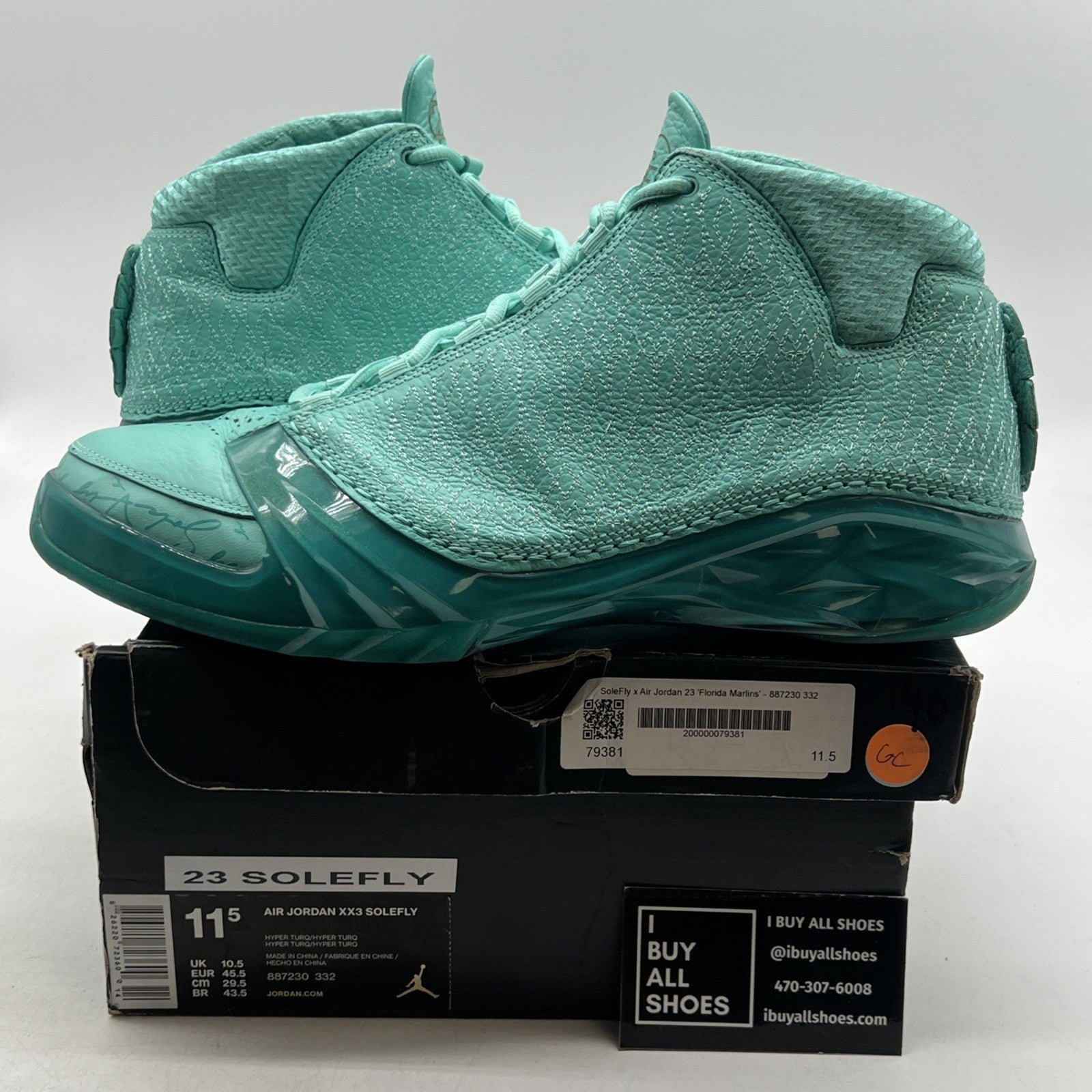 Size 11.5 - SoleFly x Air Jordan 23 Retro Florida Marlins (887230-332)