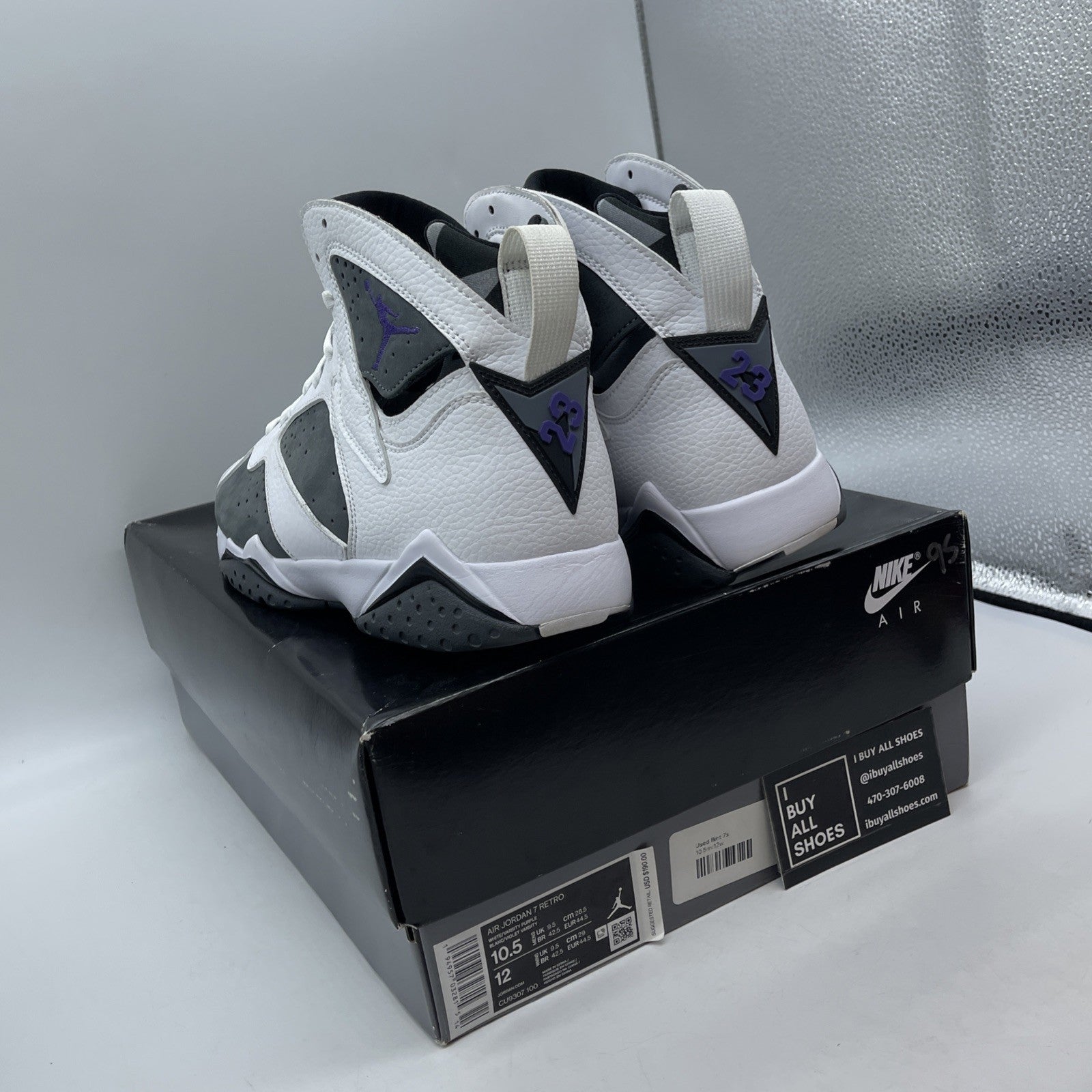 Size 10.5 - Air Jordan 7 Retro 2021 Flint Grey White Suede Leather (CU9307-100)