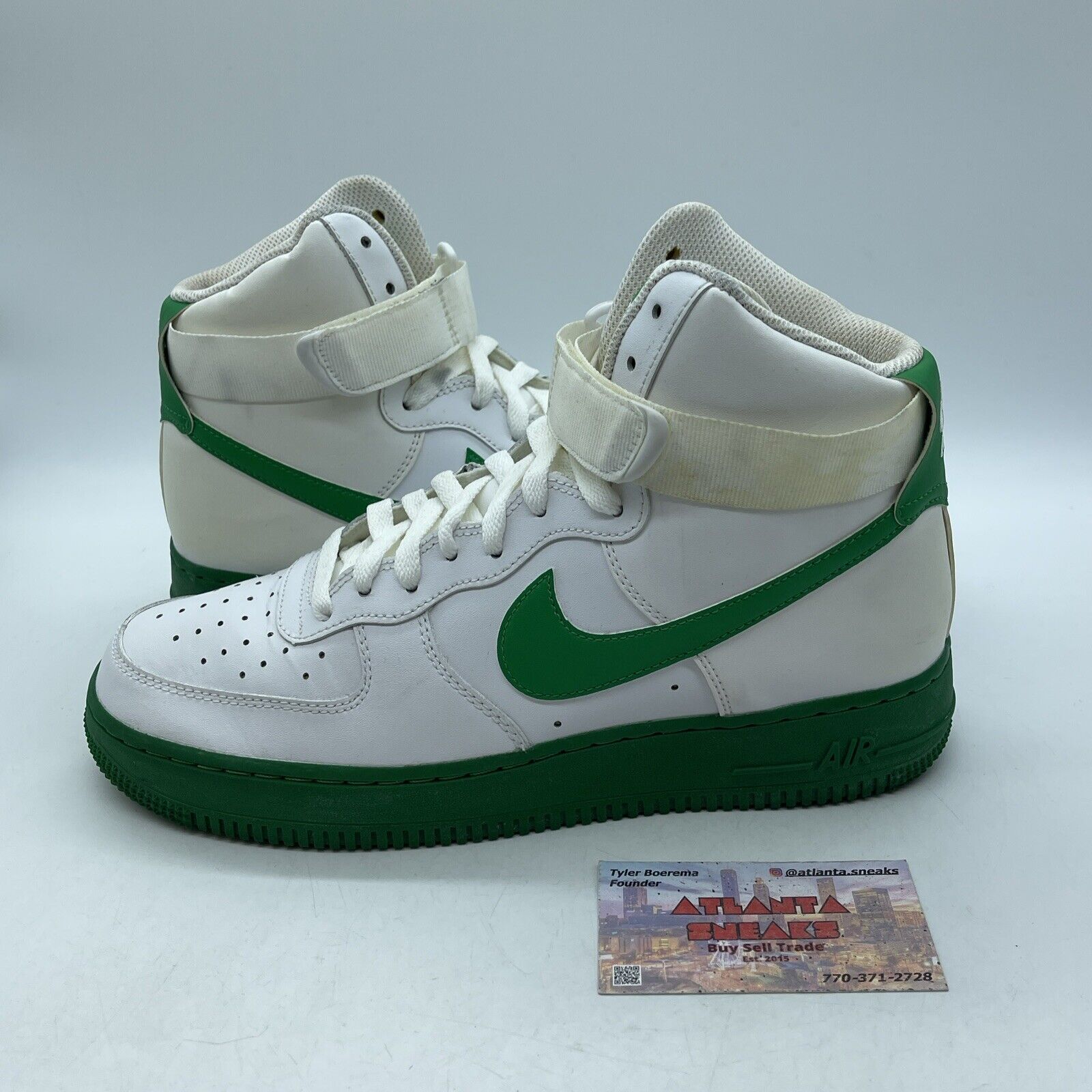 Size 8 - Nike Air Force 1 '07 High Lucky Green White Leather (CK7794-100)