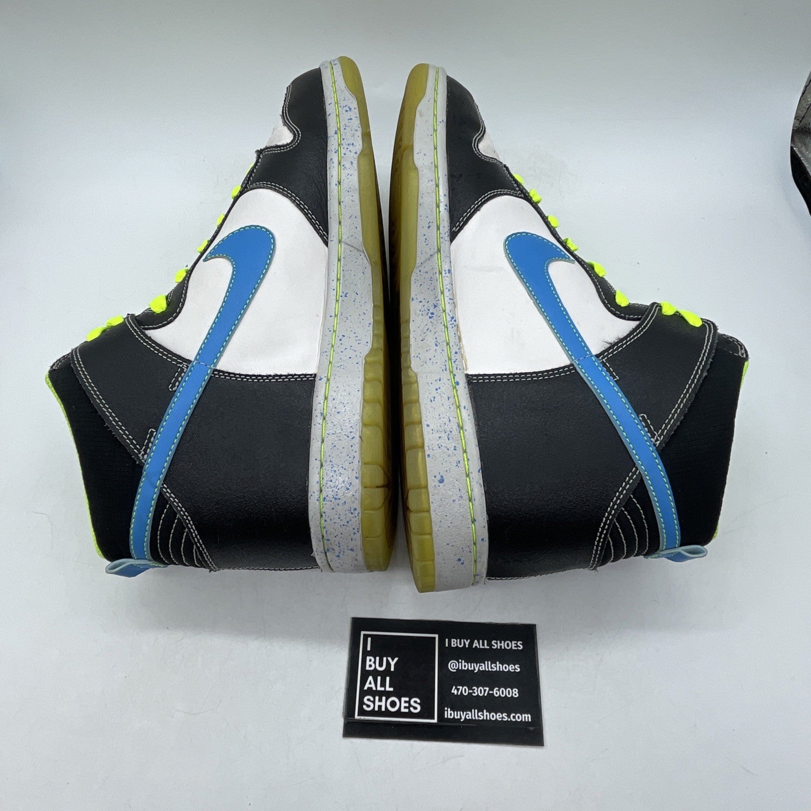 Size 10.5 - Nike Dunk AS Premium High White Blue Glow (558493-143)