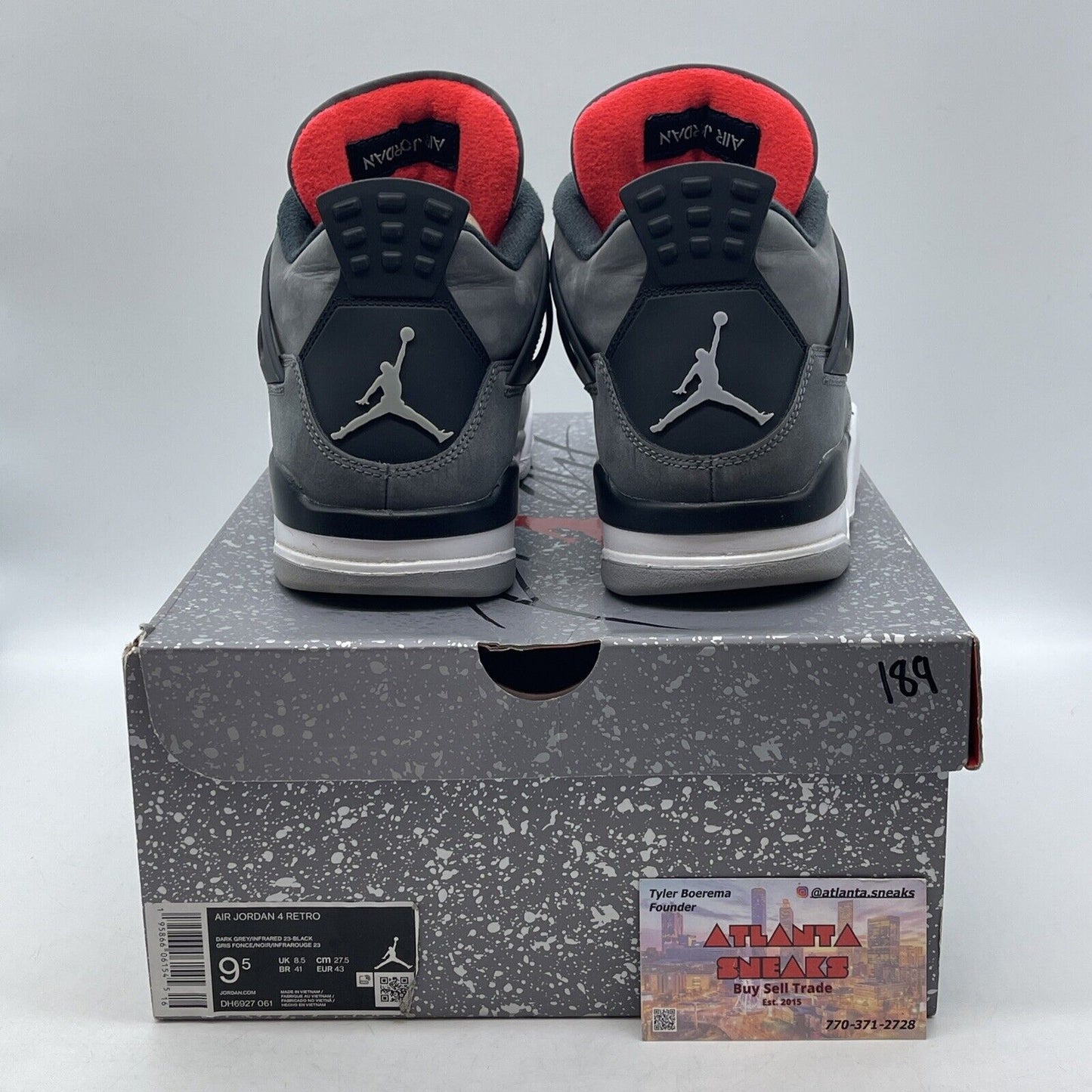 Size 9.5 - Jordan 4 Retro Mid Infrared Black Gray White (DH6927-061)