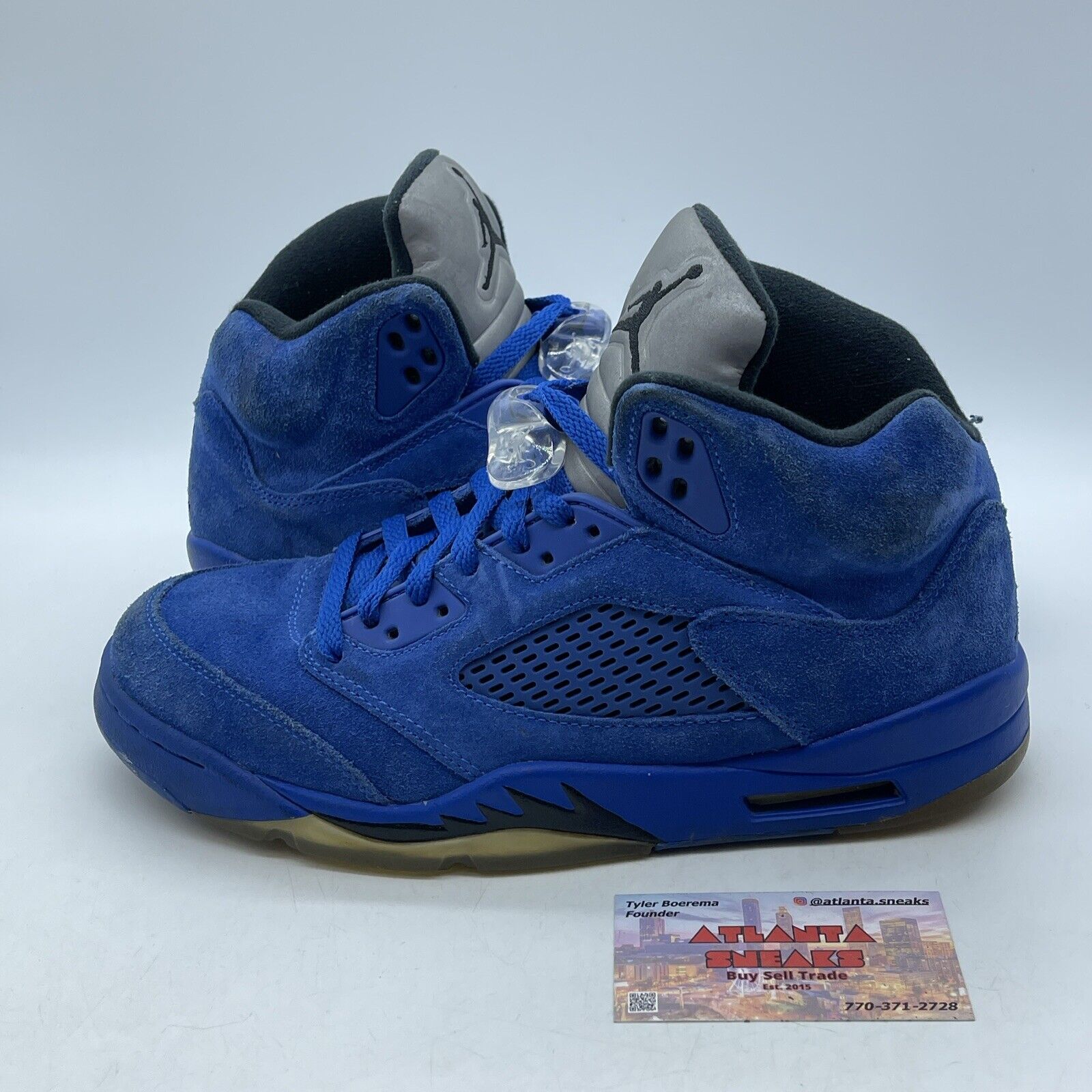 Size 8.5 - Air Jordan 5 Retro Blue Suede Black (136027-401)