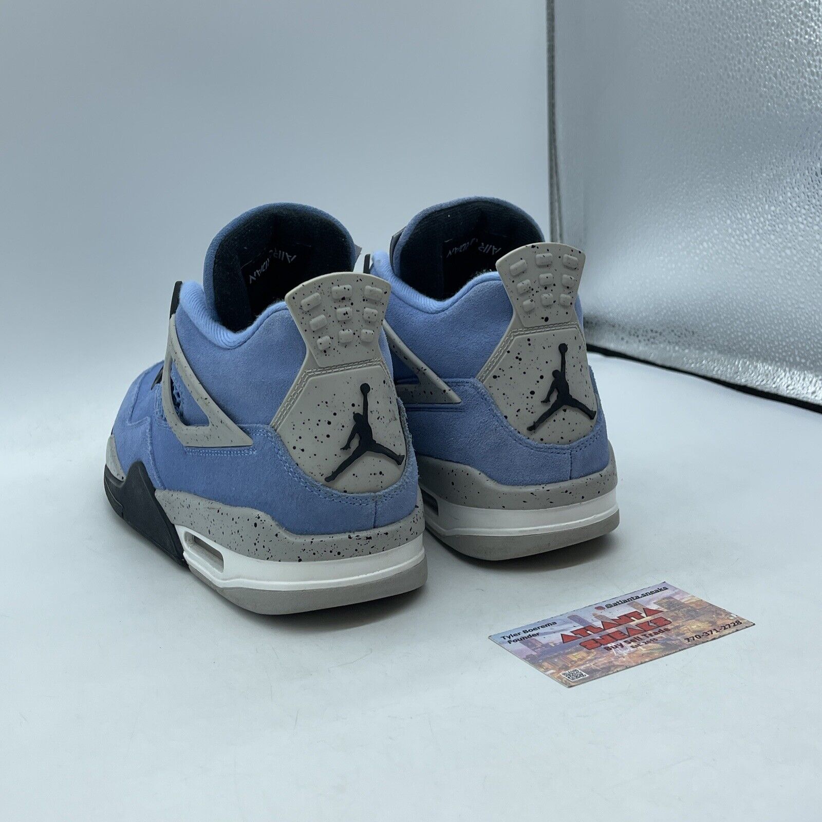 Size 9.5 - Jordan 4 Retro Mid University Blue Suede Grey Black (CT8537-400)