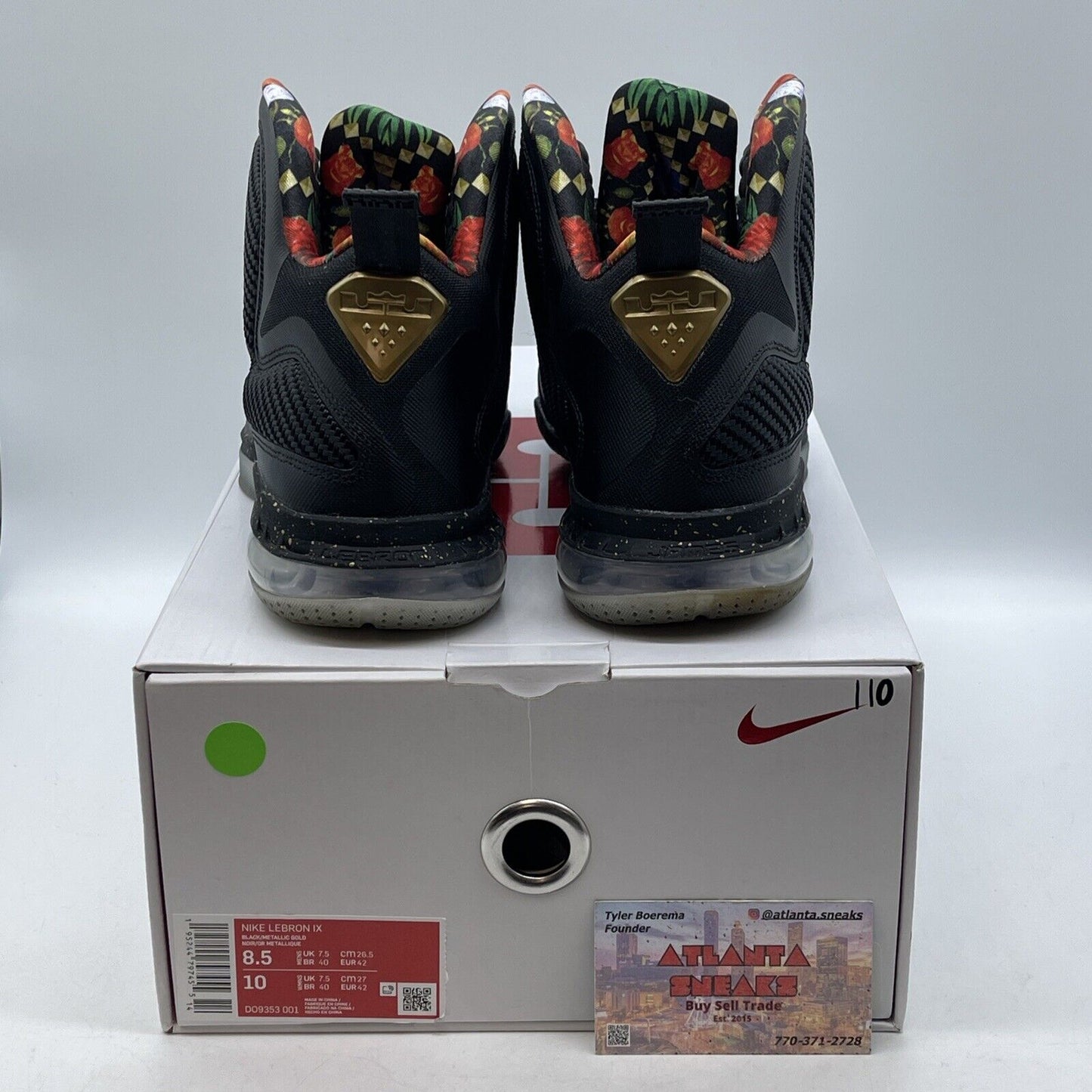 Size 8.5 - Nike LeBron 9 2022 Watch The Throne Black Gold Leather (DO9353-001)