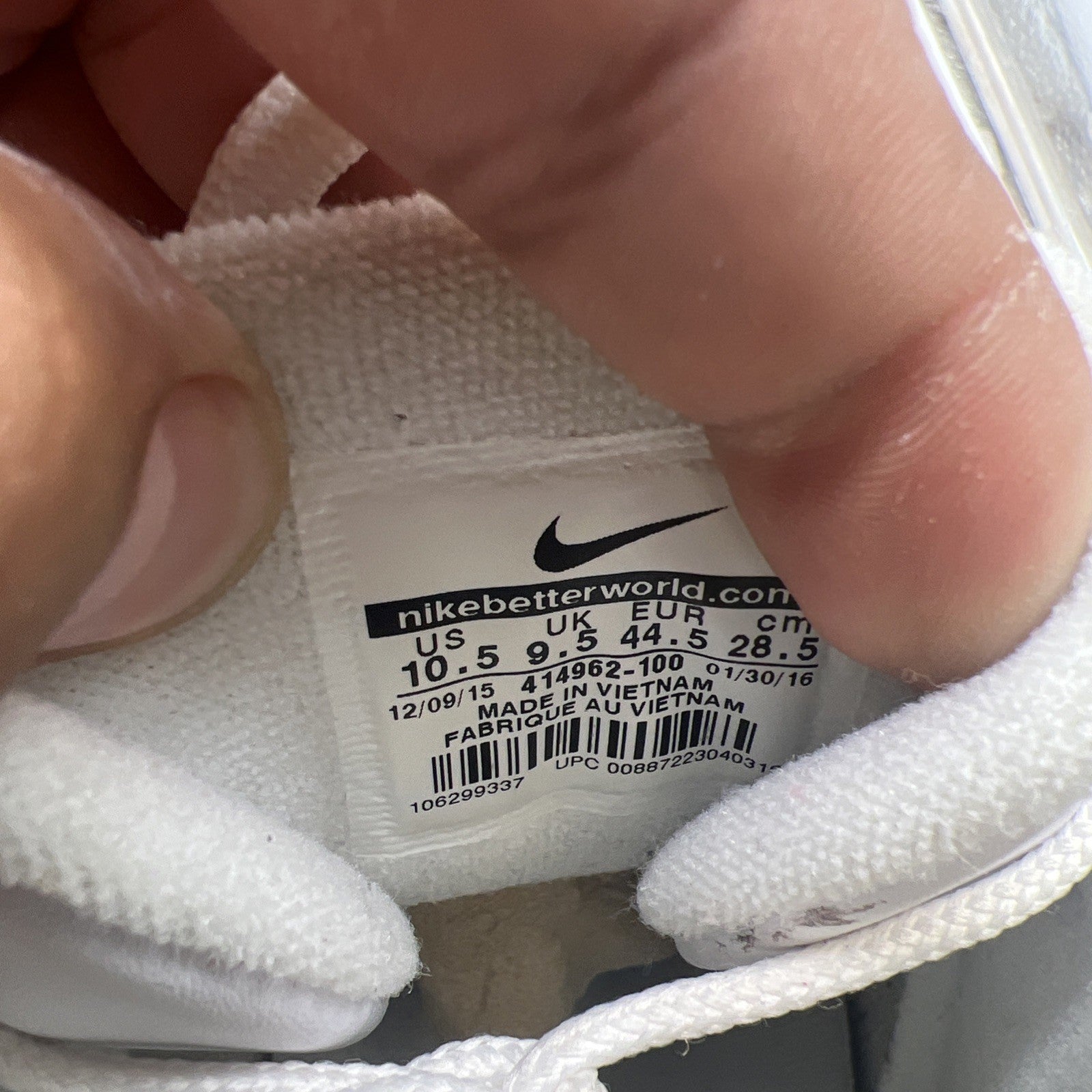 Size 10.5 - Nike Air More Uptempo White Red (414962-100)