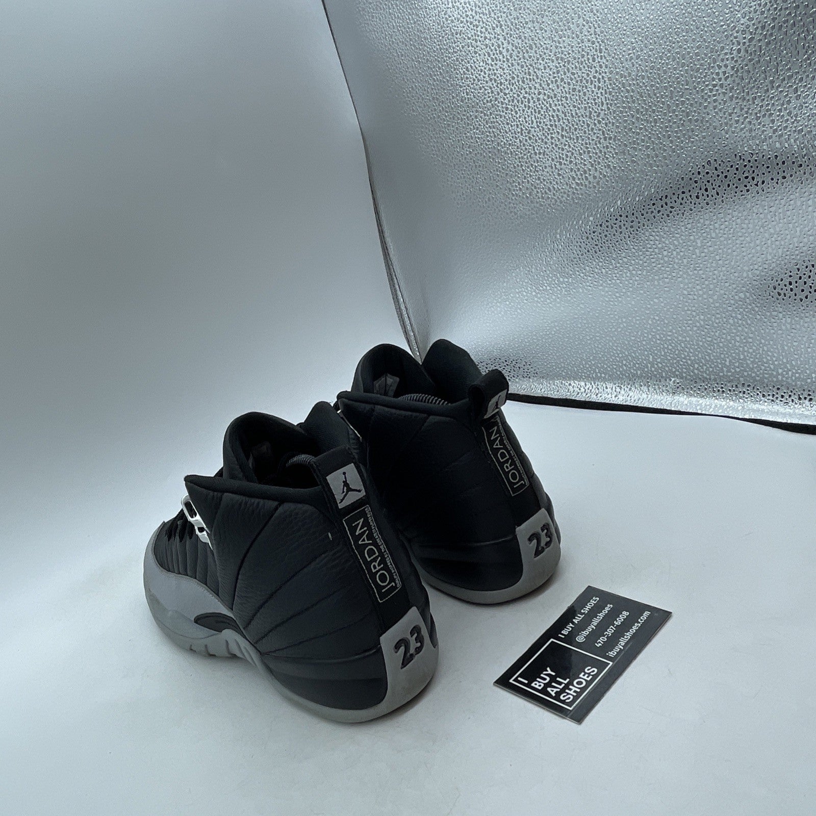 Size 6.5Y - Nike Air Jordan 12 Retro GS Black Wolf Grey White (153265-010)