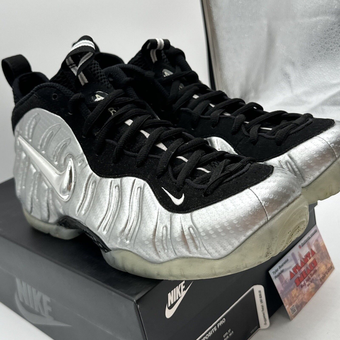 Size 9 - Nike Air Foamposite Pro ‘Silver Surfer’ Silver Shiny Icy Some Reflect