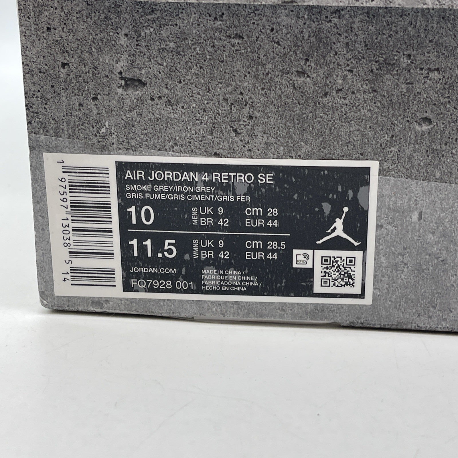 Size 10 - Air Jordan 4 Retro 2024 Paris Olympics Wet Cement (FQ7928-001)