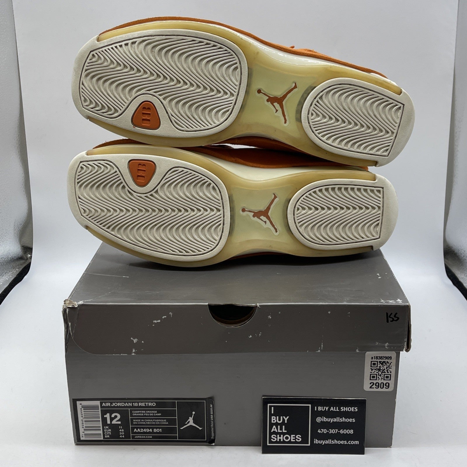 Size 12 - Air Jordan 18 Retro Orange Suede White (AA2494-801)
