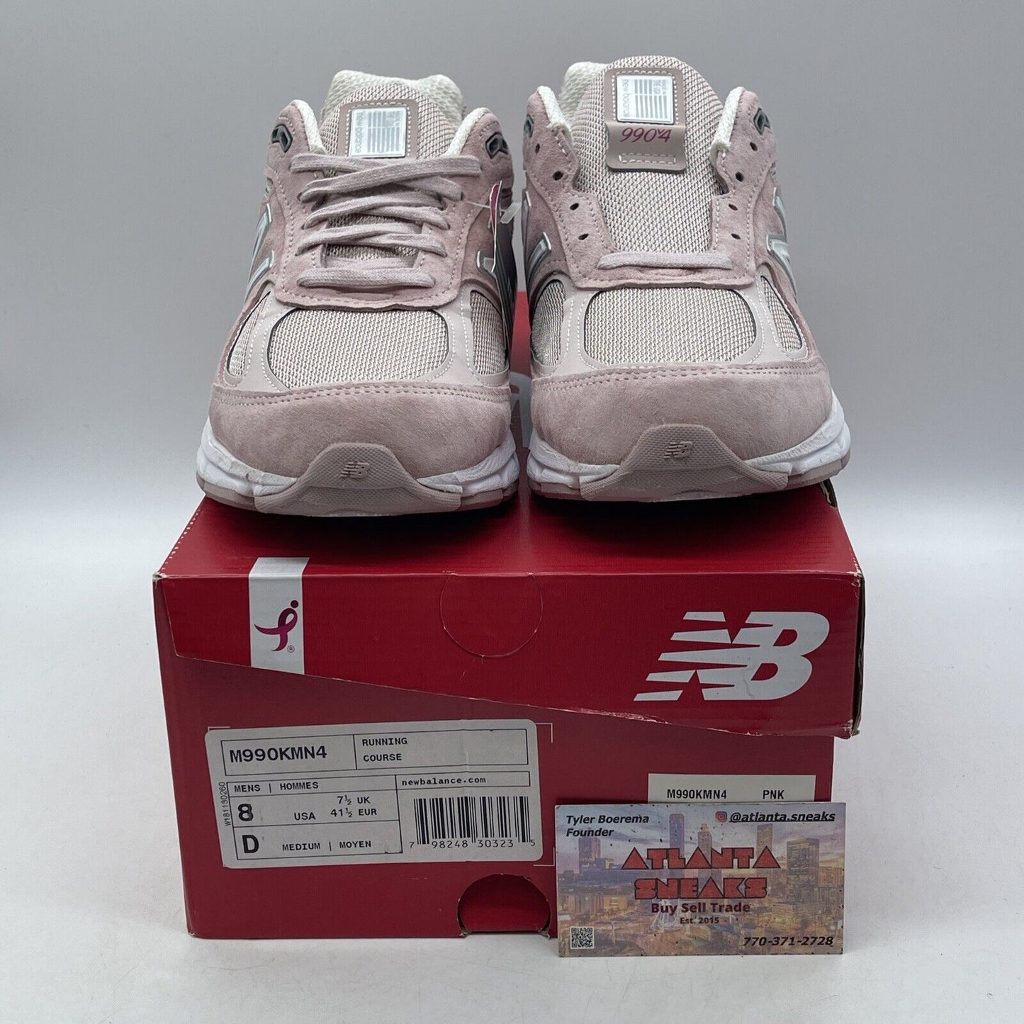 Size 8 - New Balance 990v4 Made In USA Pink Ribbon Suede Leather (M990KMN4)