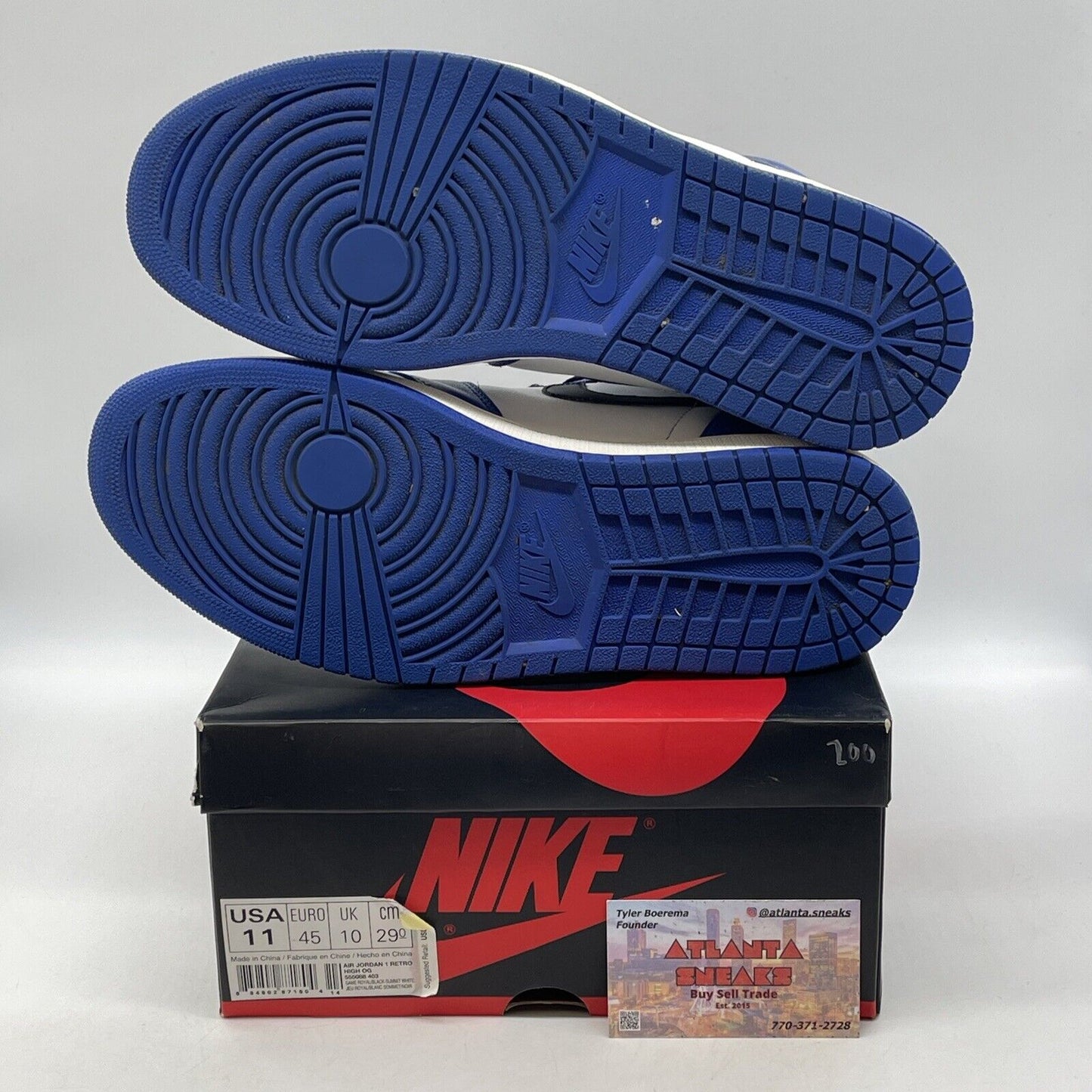 Size 11 - Jordan 1 Retro High OG Game Royal White Blue  Leather (555088-403(