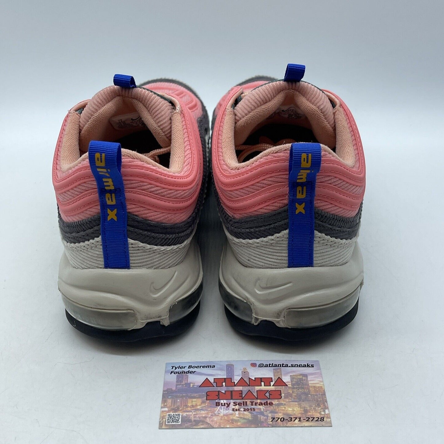 Size 12 - Nike Air Max 97 Corduroy Pack - Pink Grey Blue Suede (CQ7512-046)