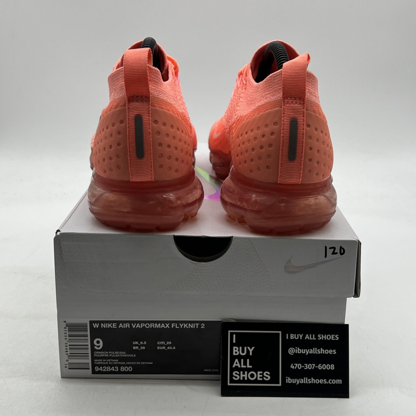 Size 9 - Nike Air VaporMax 2 Crimson Pulse W (942843-800)