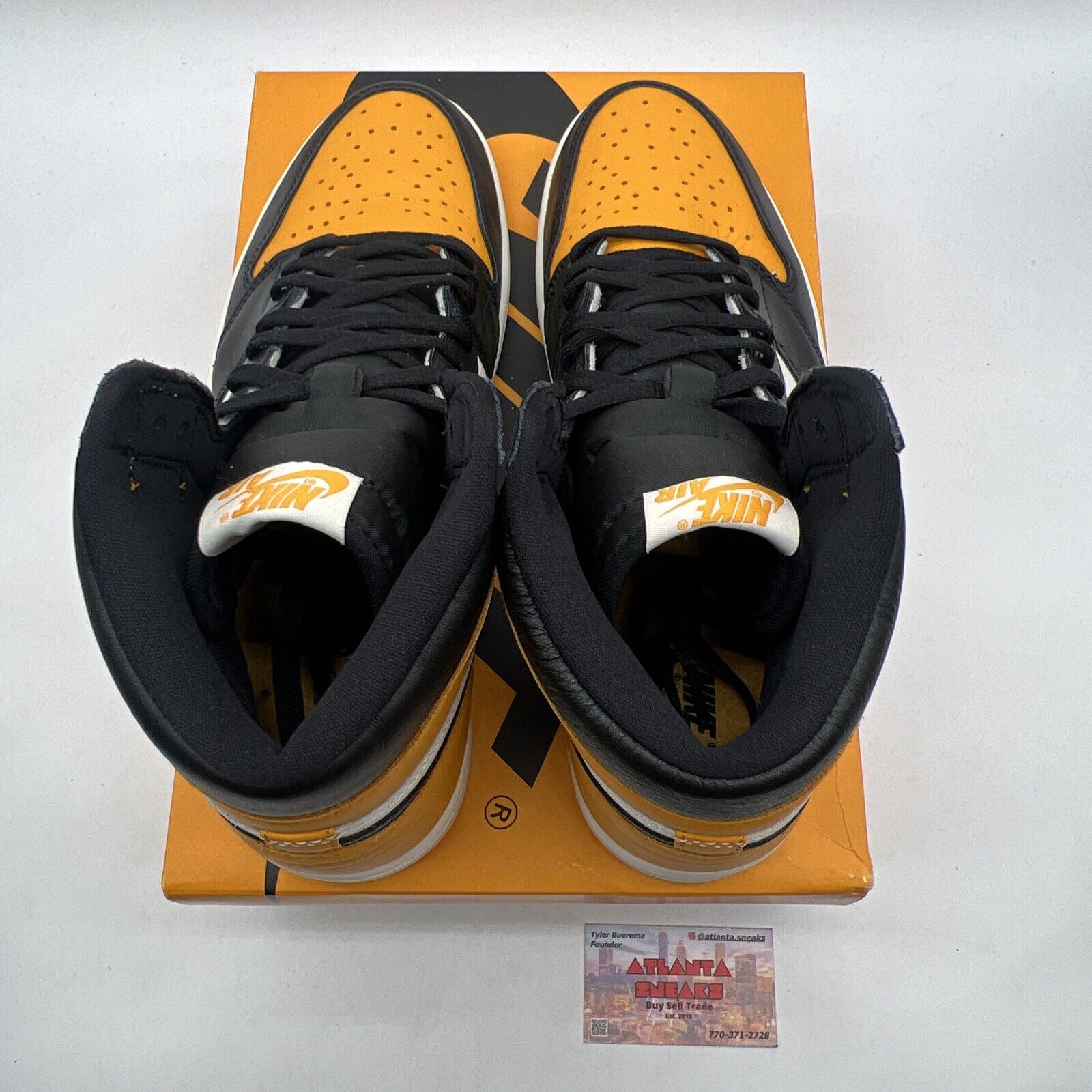 Size 13 - Jordan 1 Retro OG High Yellow Toe Black White Leather (555088-711)