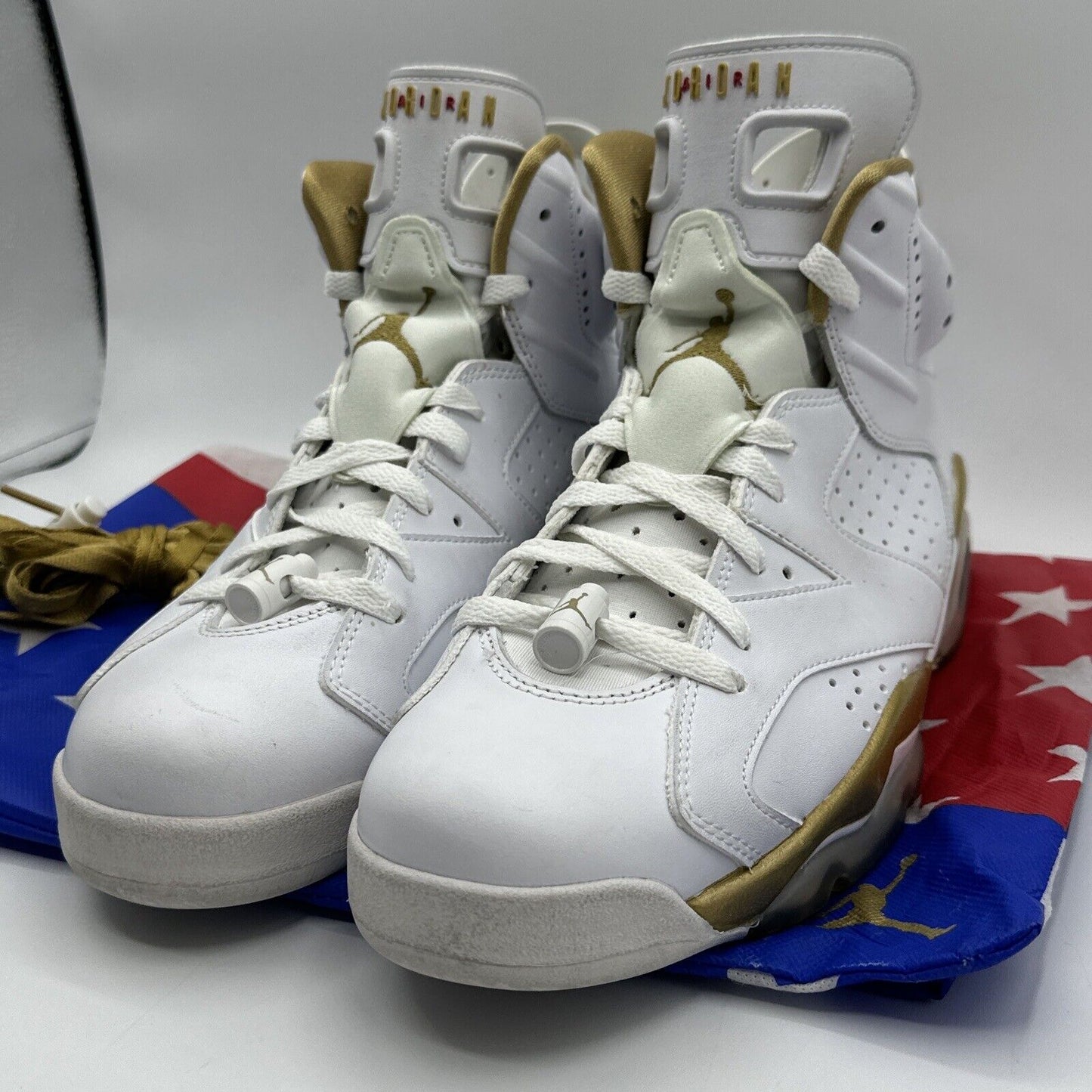 Size 9 - Jordan 6 Retro GMP 2012 White Golf With Carry Case Extra Laces Leather