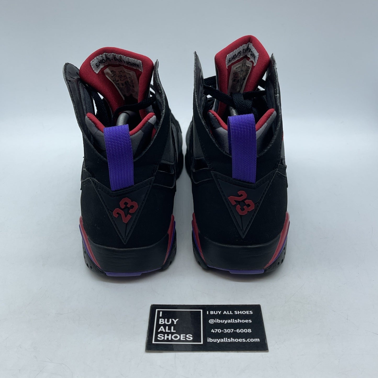 Size 10 - Air Jordan 7 Retro 2002 Raptor Black Red Grey Suede (304775-043)