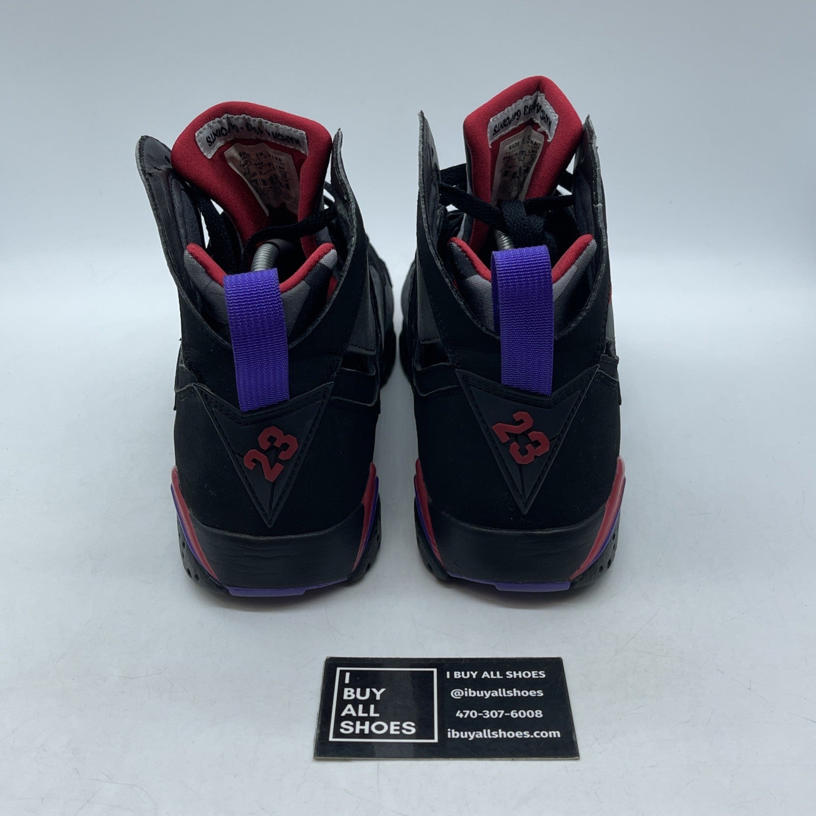Size 10 - Air Jordan 7 Retro 2002 Raptor Black Red Grey Suede (304775-043)