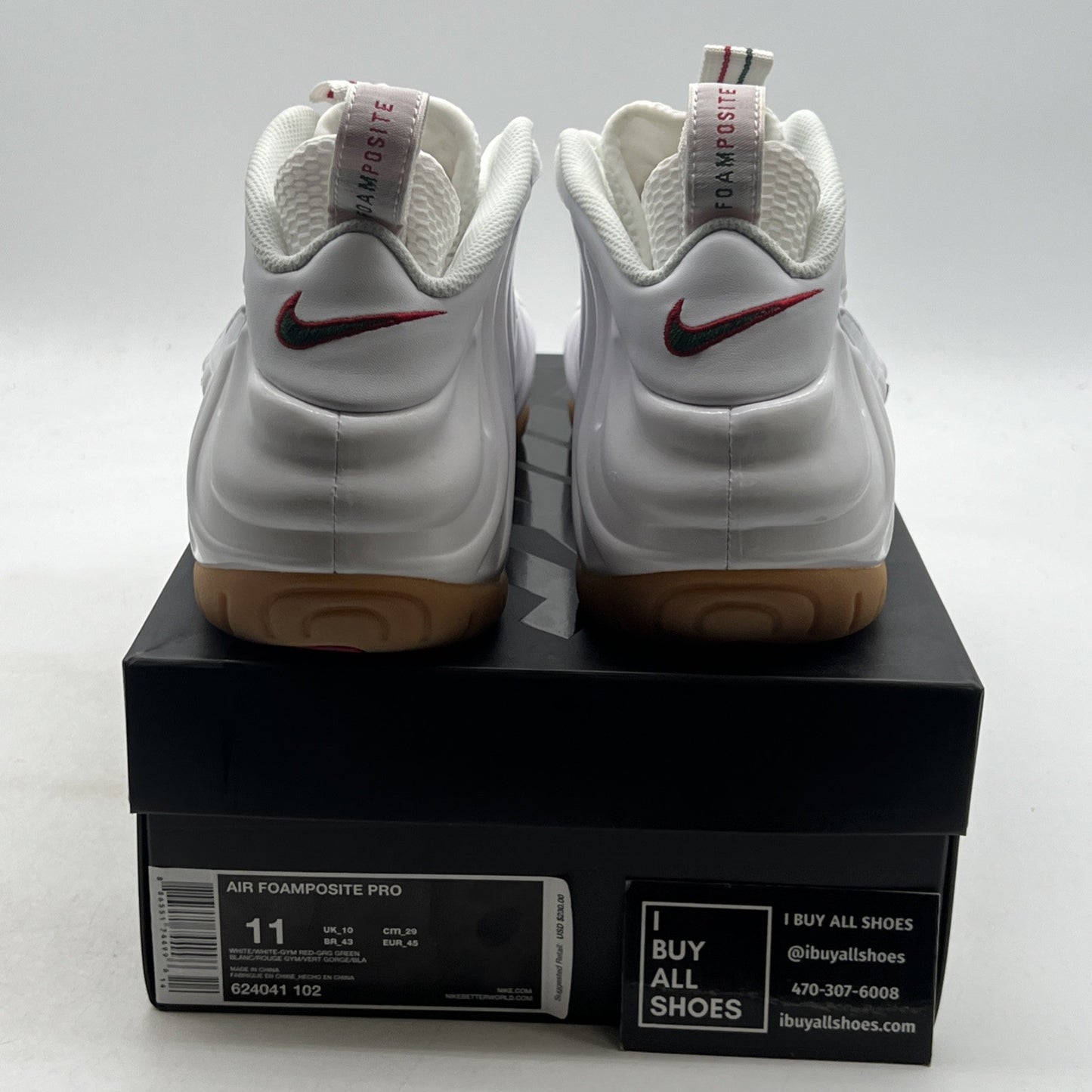 Size 11 - Nike Foamposite Pro Gucci - White (624041-102)