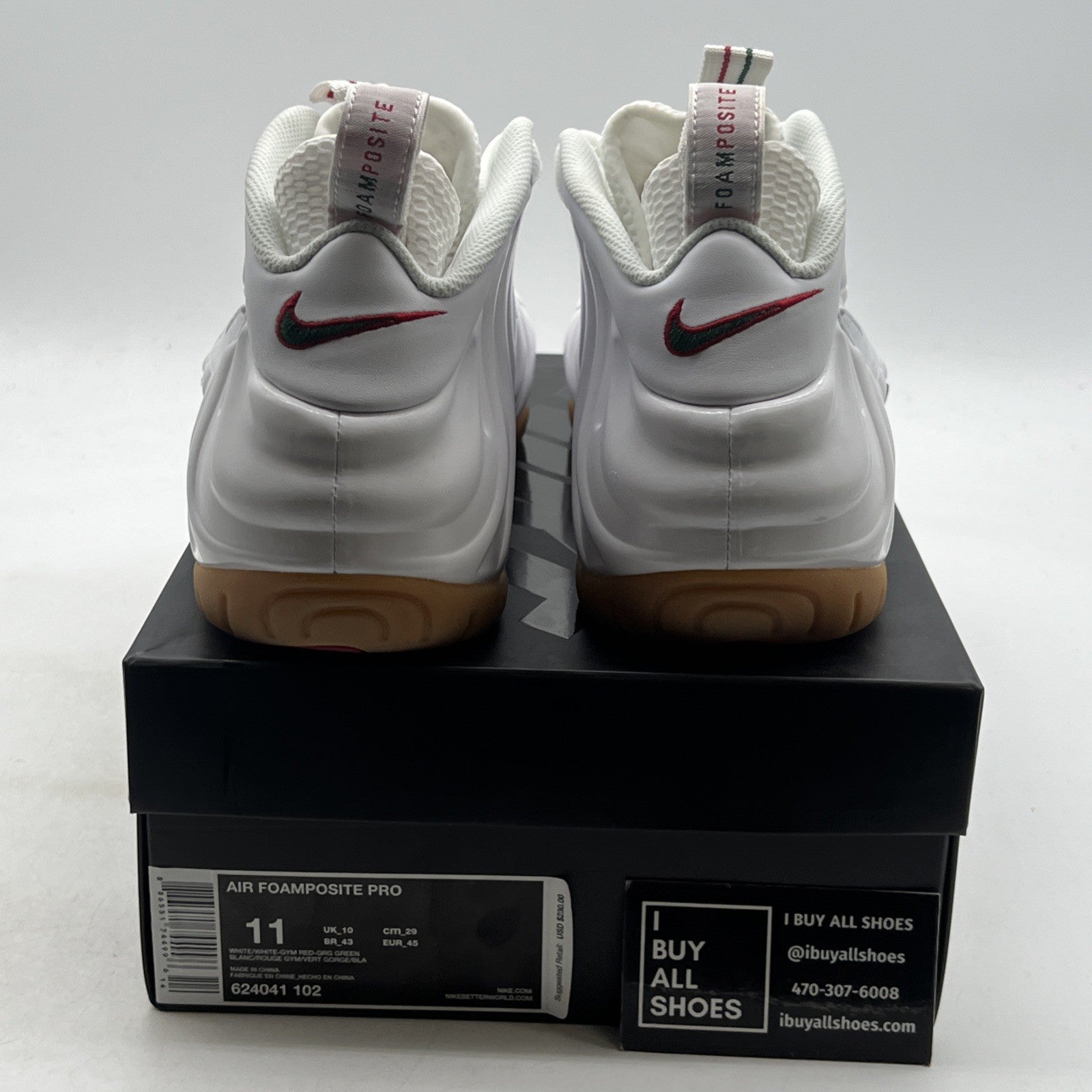 Size 11 - Nike Foamposite Pro Gucci - White (624041-102)