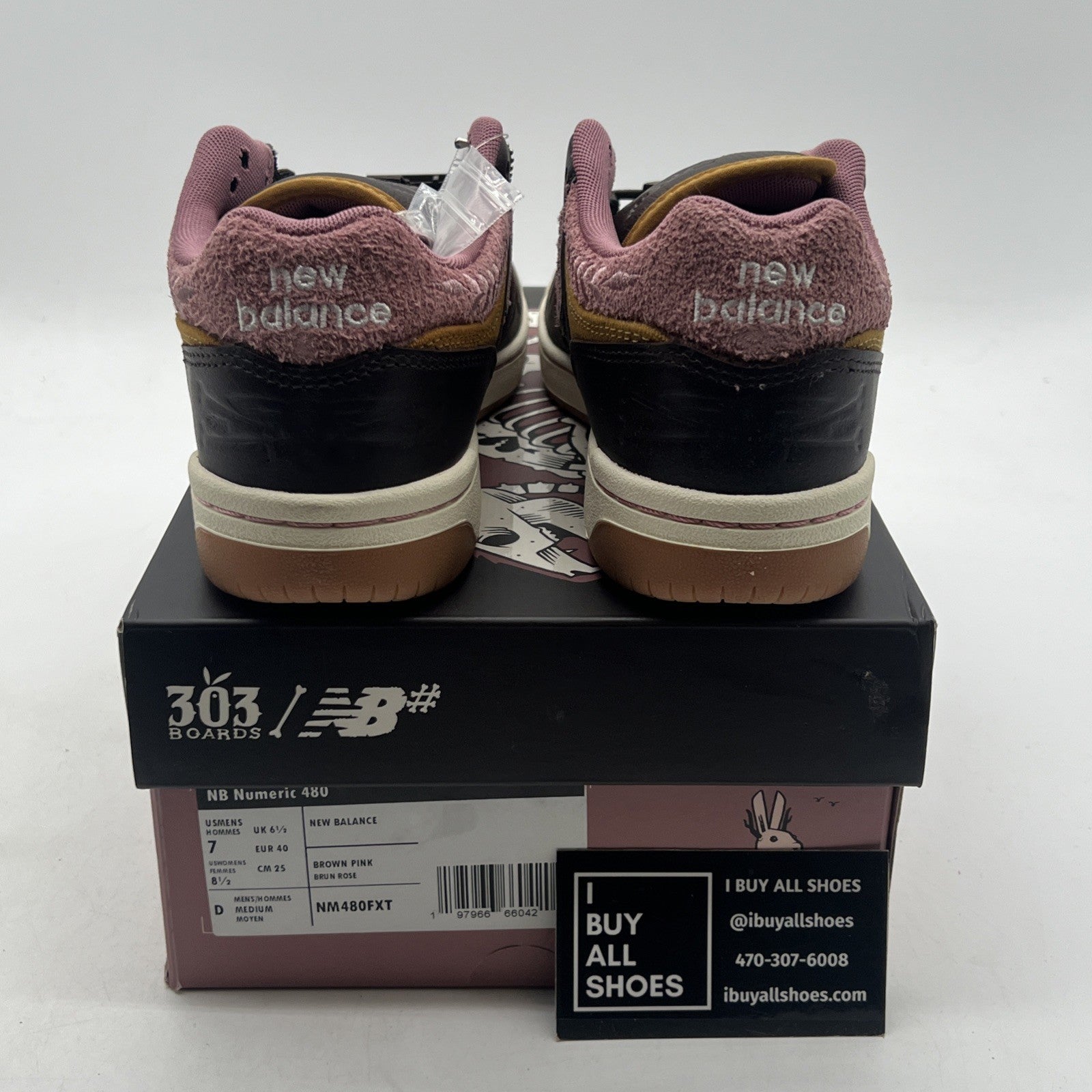 Size 7 - New Balance 303 Boards x Jeremy Fish x Numeric 480 Silly Pink Bunnies