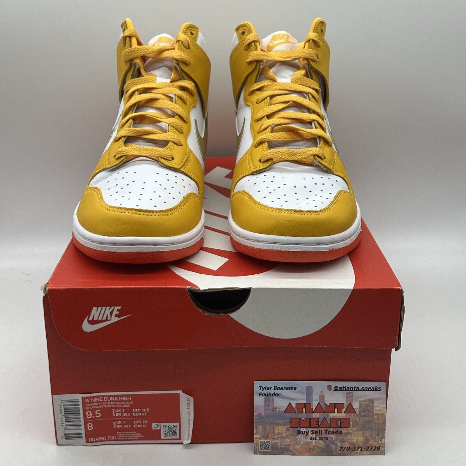 Size 9.5 - Nike Dunk High University Gold Orange 2021 - DQ4691-700