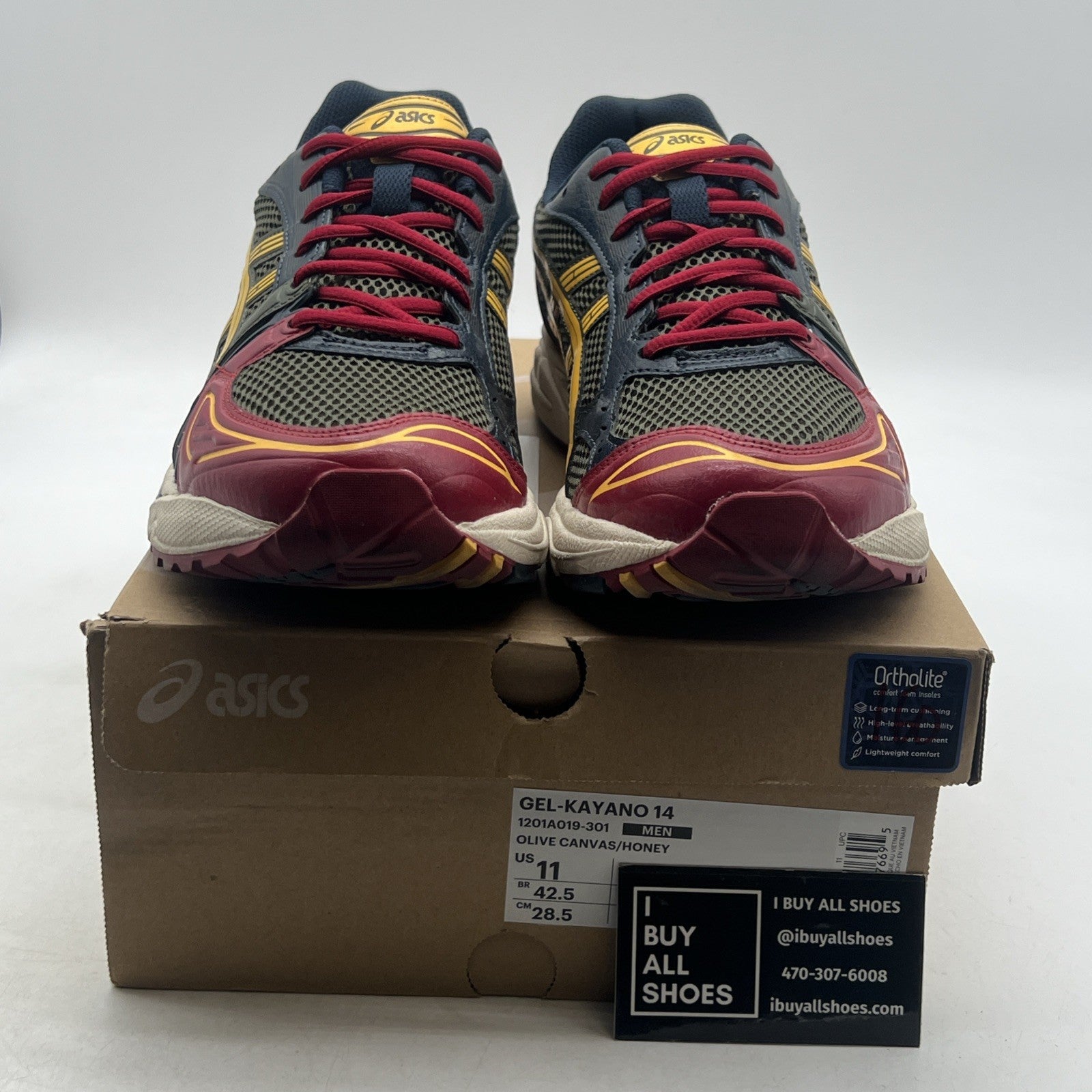 Size 11 - Asics Gel Kayano 14 Olive Canvas Honey (1201A019-301)