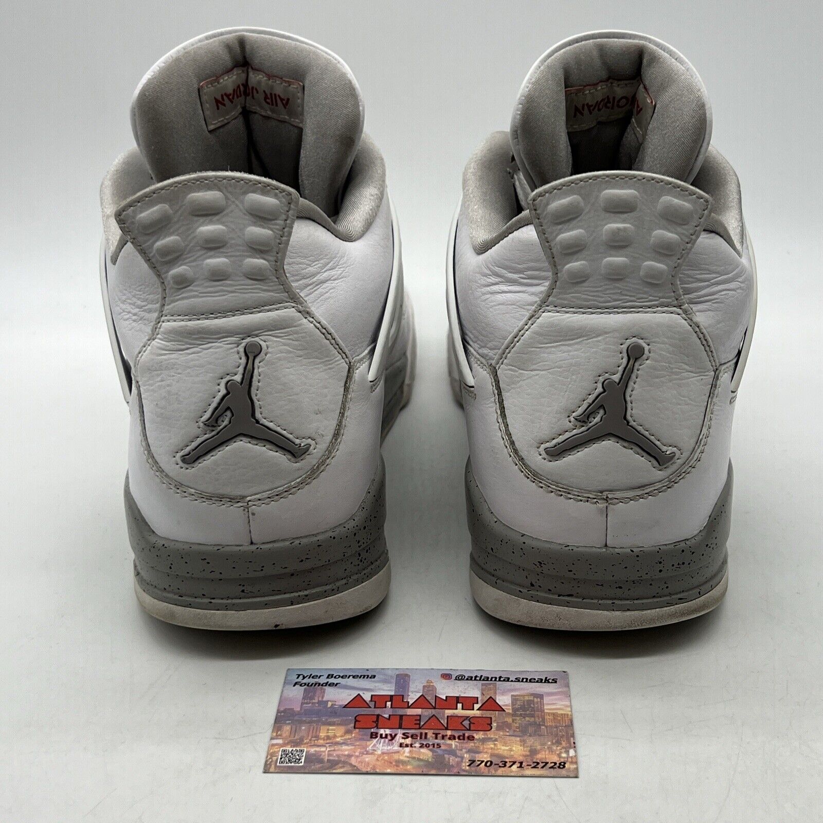 Size 13 - Jordan 4 Retro Mid White Oreo Grey Red Leather (CT8527-100)