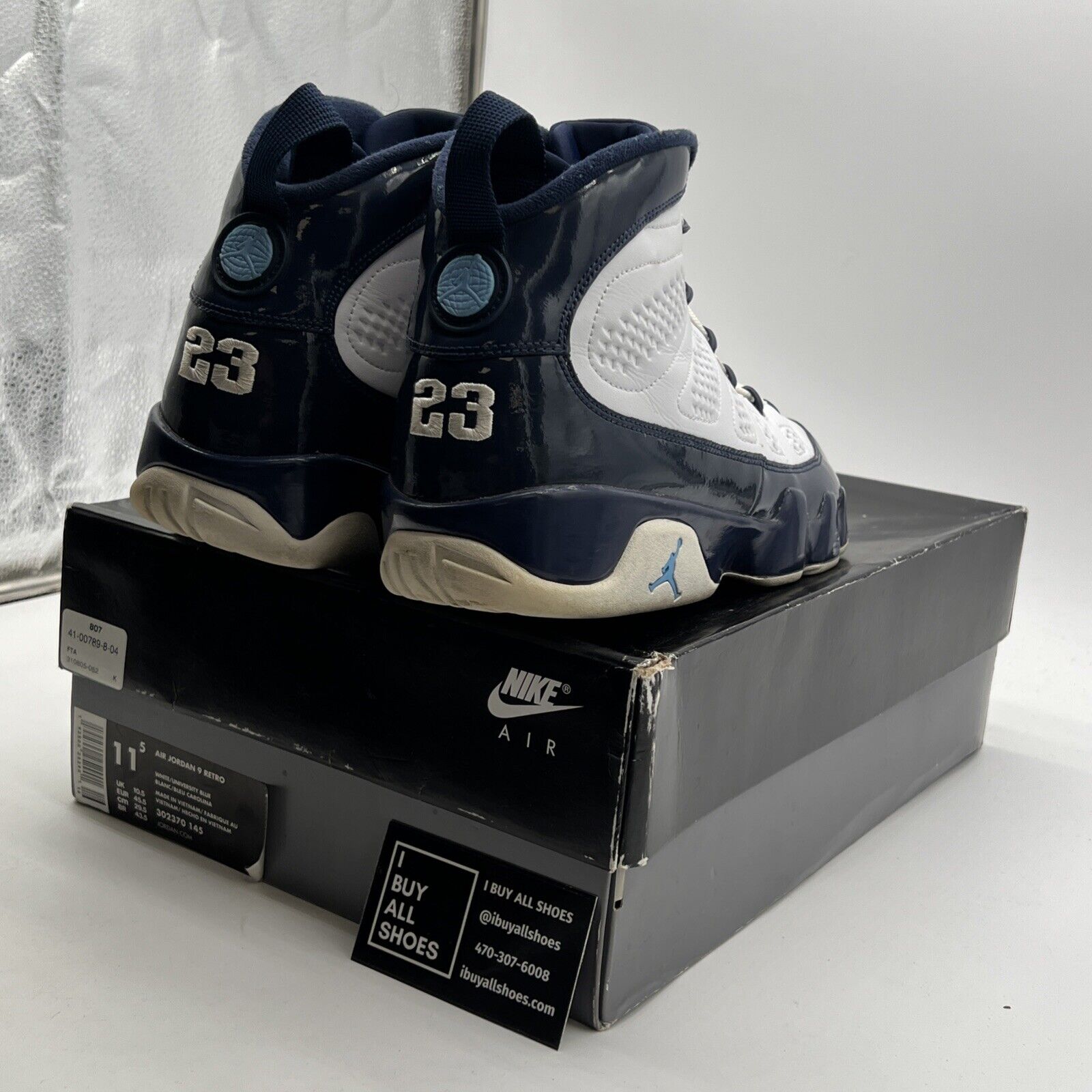 Size 11.5 - Air Jordan 9 Retro UNC (302370-145)