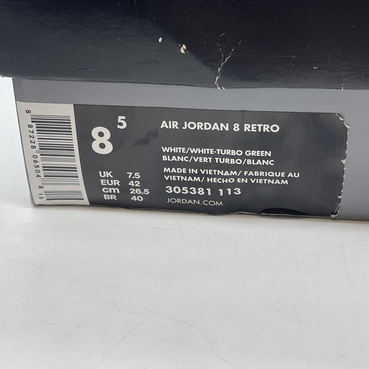 Size 8.5 - Air Jordan 8 Retro South Beach White Blue Leather (305381-113)