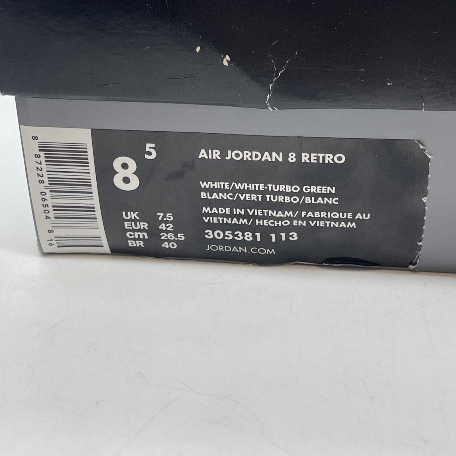 Size 8.5 - Air Jordan 8 Retro South Beach White Blue Leather (305381-113)