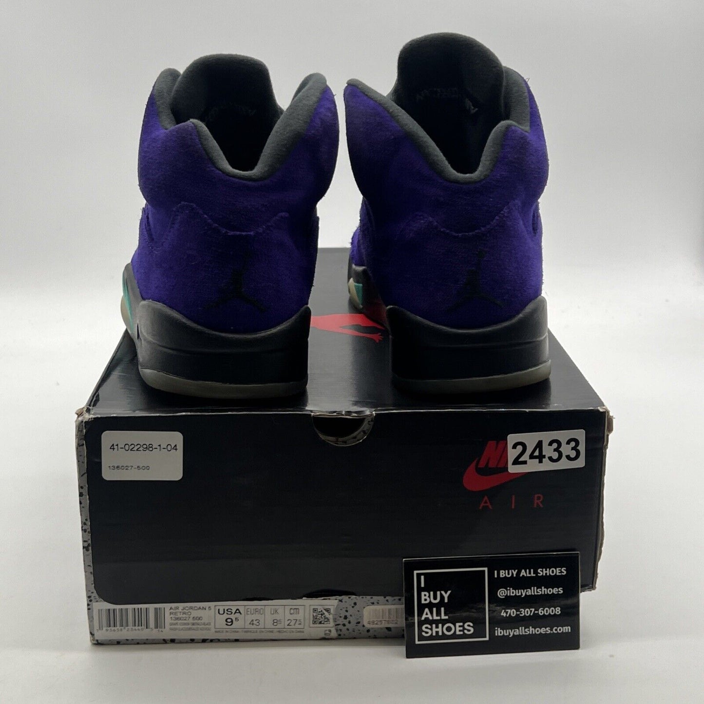 Size 9.5 - Air Jordan 5 Retro Alternate Grape 2020 (136027-500)