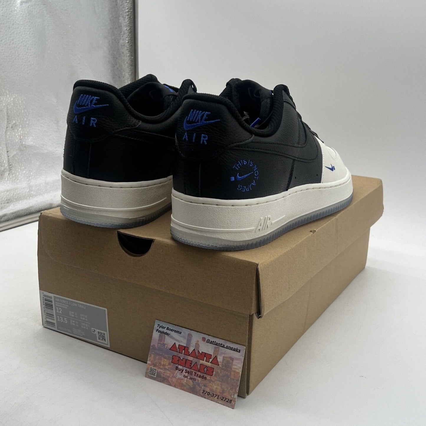 Size 12 - Nike Air Force 1 Low TINAJ Black White Blue (FQ2103-003)