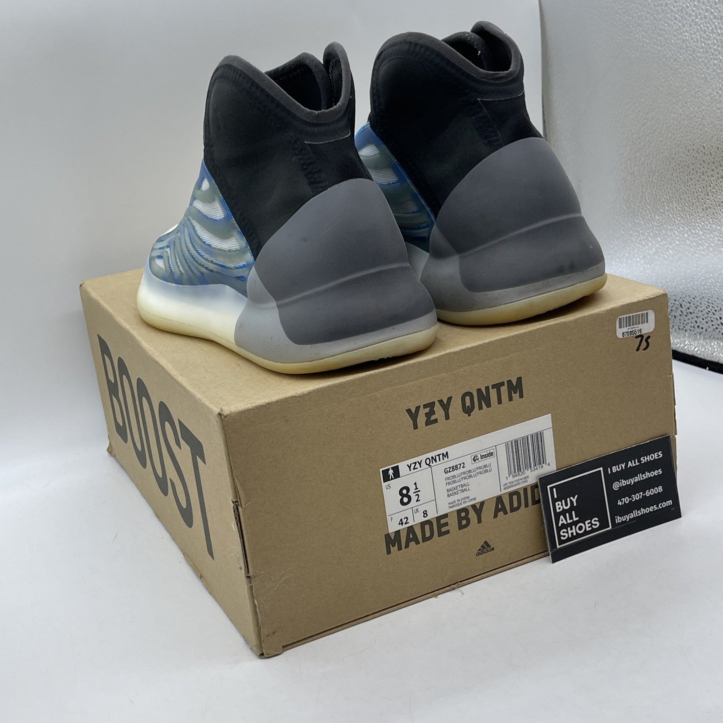 Size 8.5 - adidas Yeezy Quantum Frozen Blue Grey Black Tan (GZ8872)