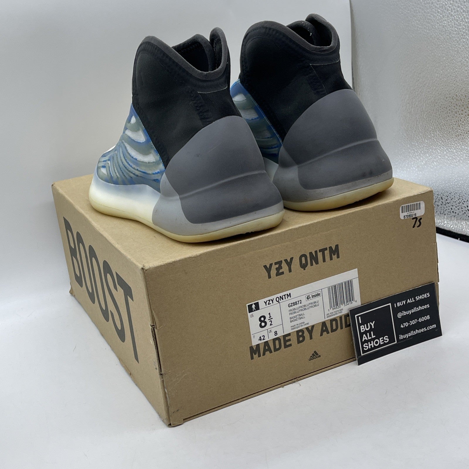 Size 8.5 - adidas Yeezy Quantum Frozen Blue Grey Black Tan (GZ8872)