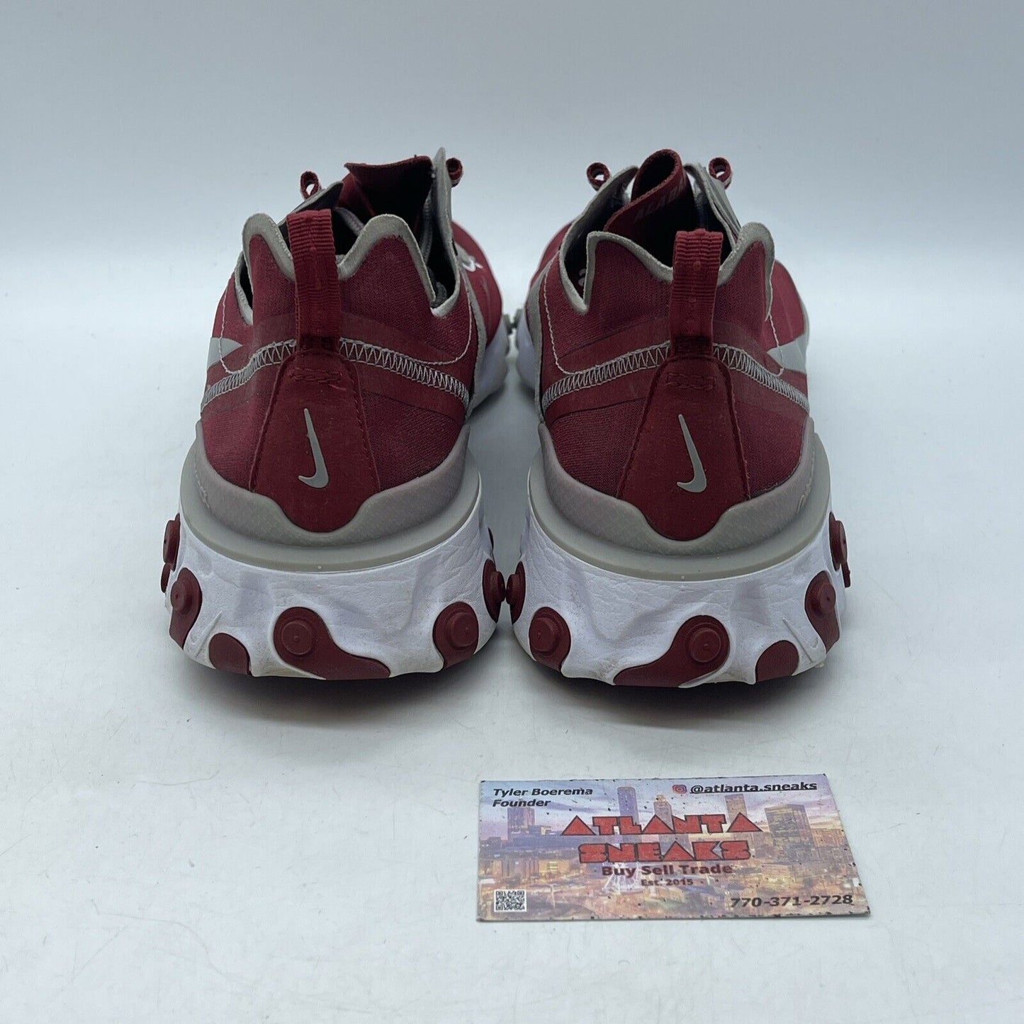 Size 12 - Nike React Element 55 Alabama Crimson Tide White Suede (CK4795-600)