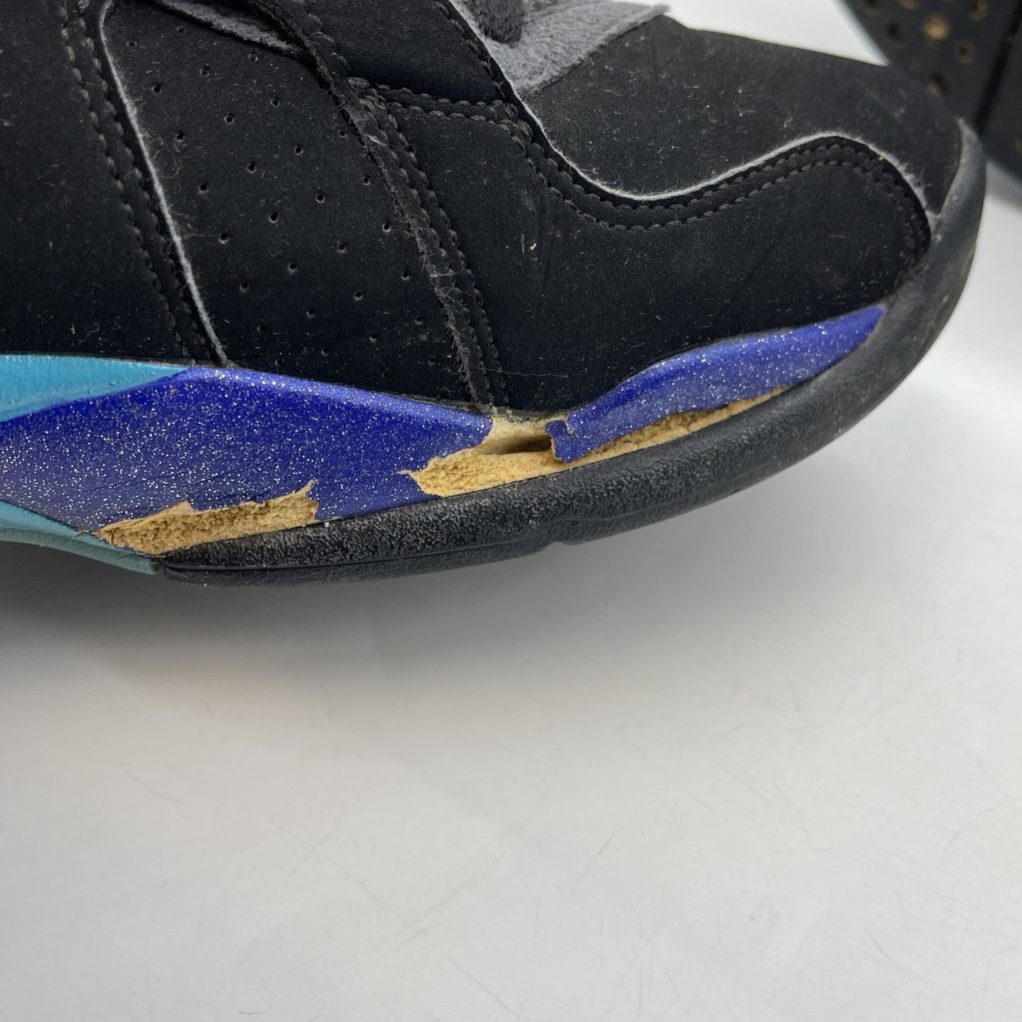 Size 8 - Jordan 8 Retro Aqua 2015 Black Grey Purple Blue Suede (305381-025)