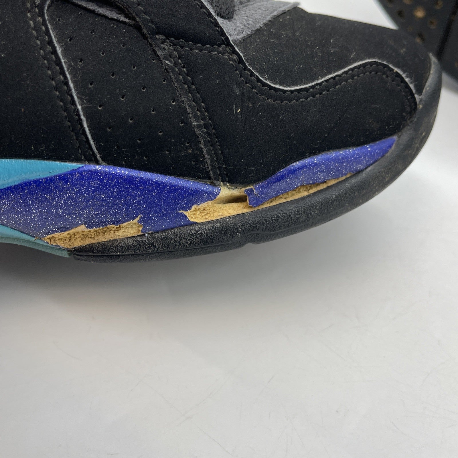 Size 8 - Jordan 8 Retro Aqua 2015 Black Grey Purple Blue Suede (305381-025)