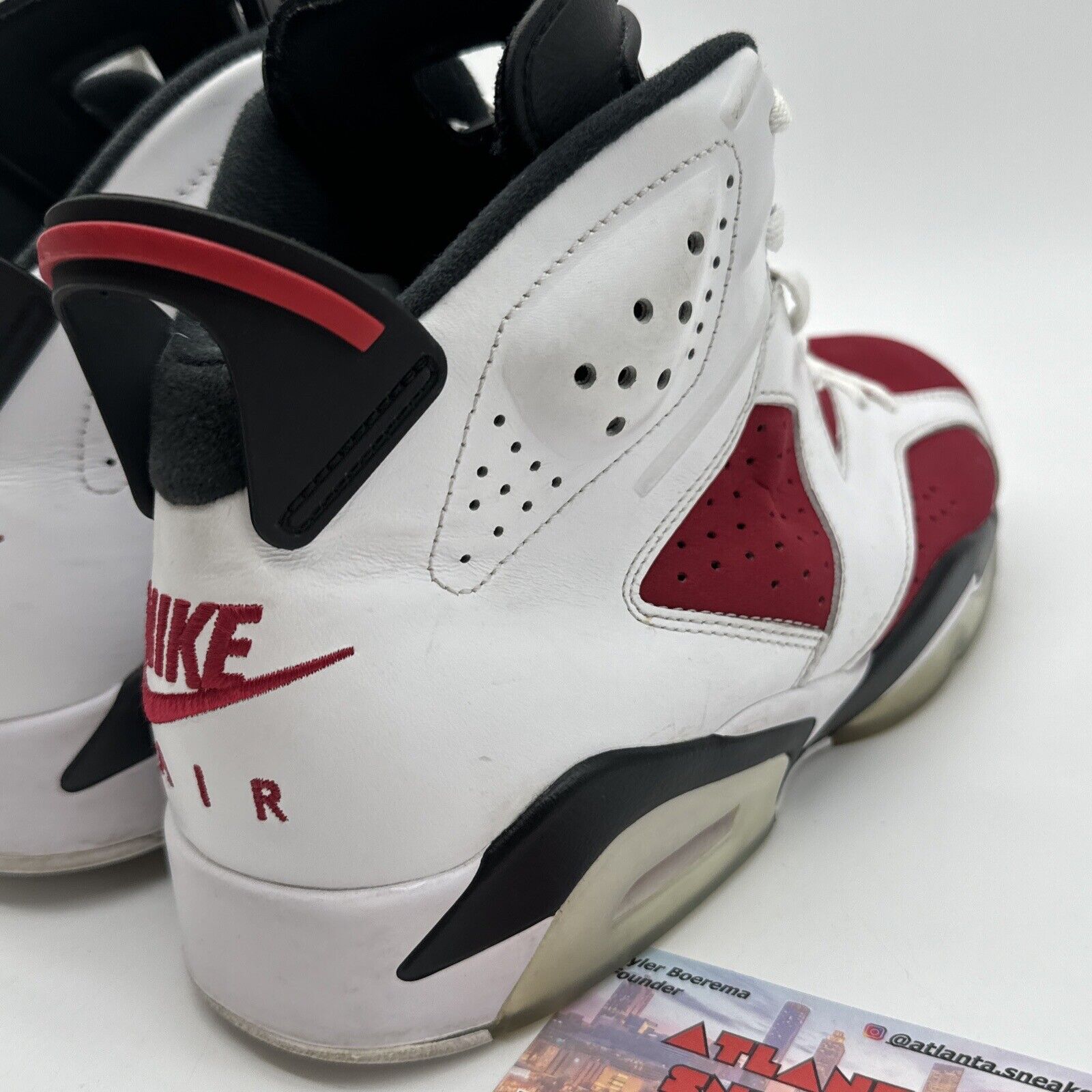 Size 9.5 - Jordan 6 Retro OG Mid Carmine White Red Suede Leather Black Icy Soles