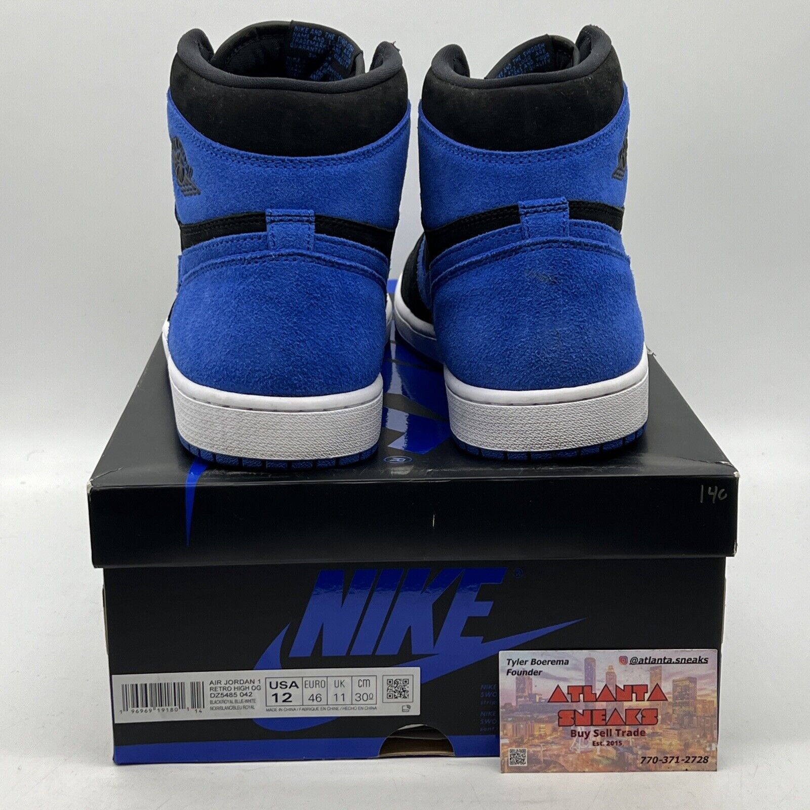 Size 12 - Jordan 1 Retro OG High Royal Reimagined Black Blue Suede (DZ5485-042)