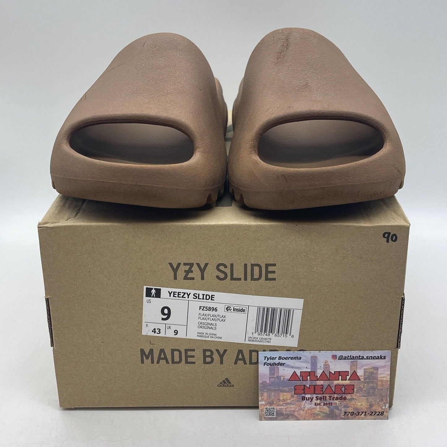 Size 9 - Yeezy Slides Flax Brown (FZ5896)