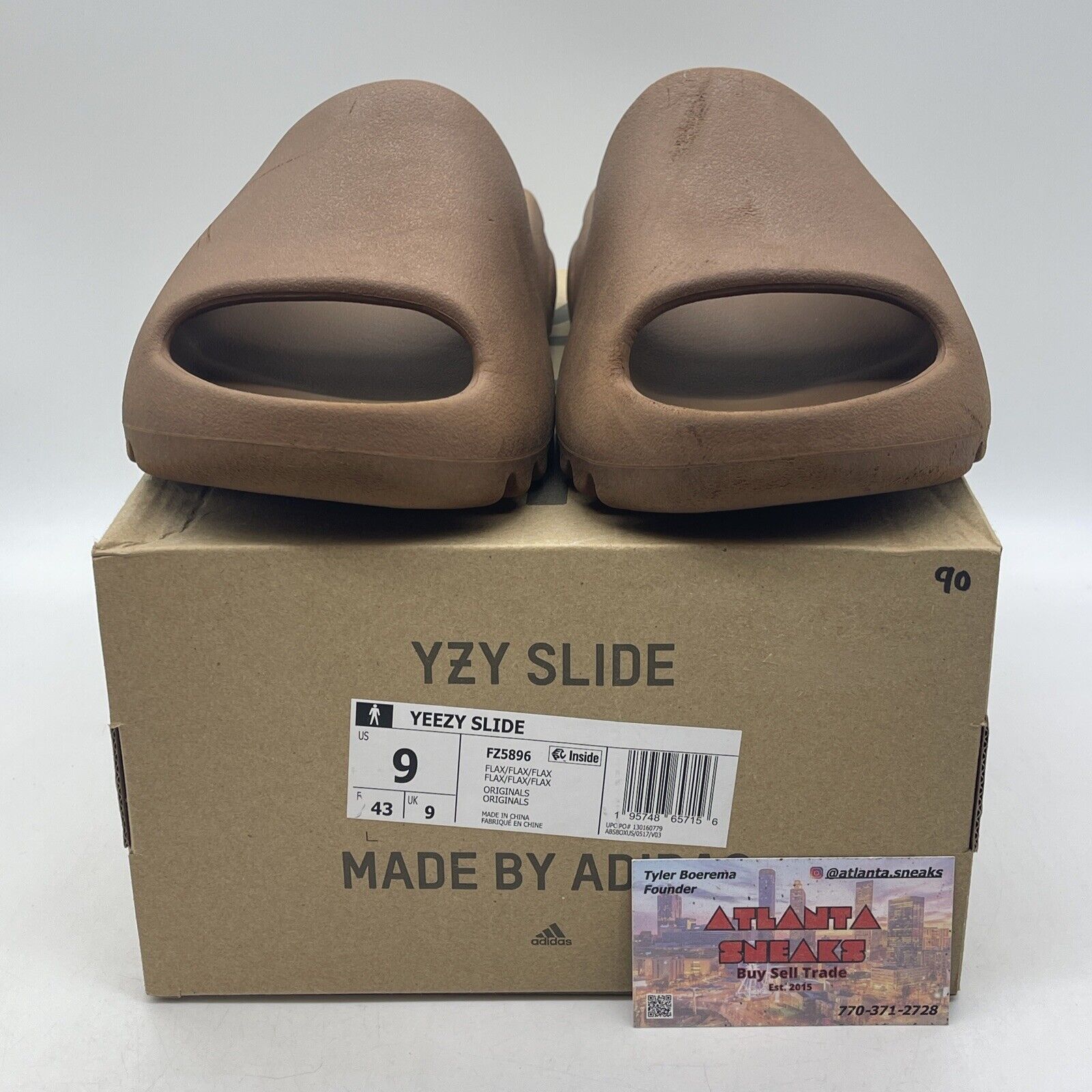 Size 9 - Yeezy Slides Flax Brown (FZ5896)