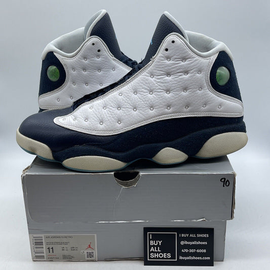 Size 11 - Jordan 13 Retro Obsidian Blue Suede White Leather (414571-144)