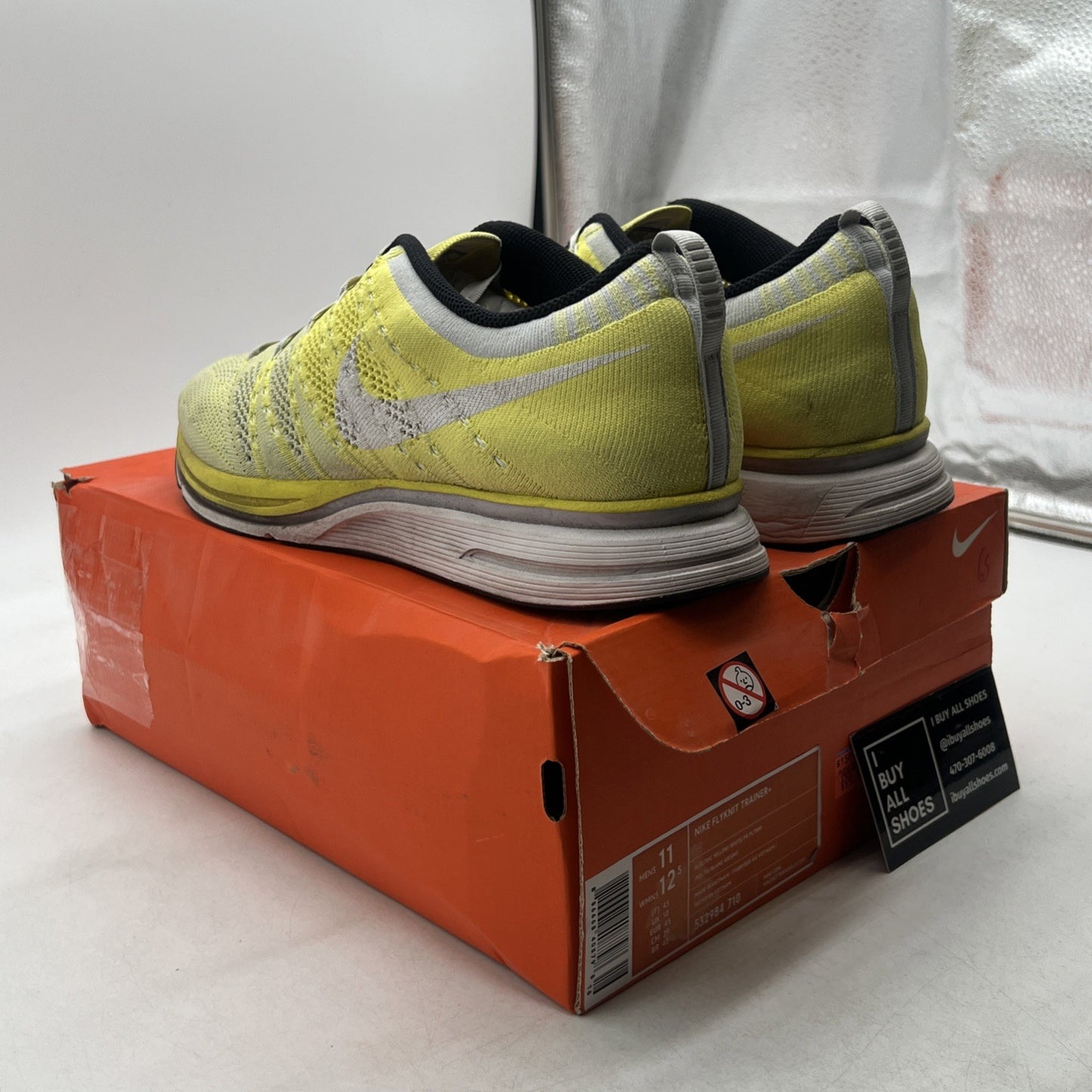 Size 11 - Nike Flyknit Trainer+ Yellow (532984-710)