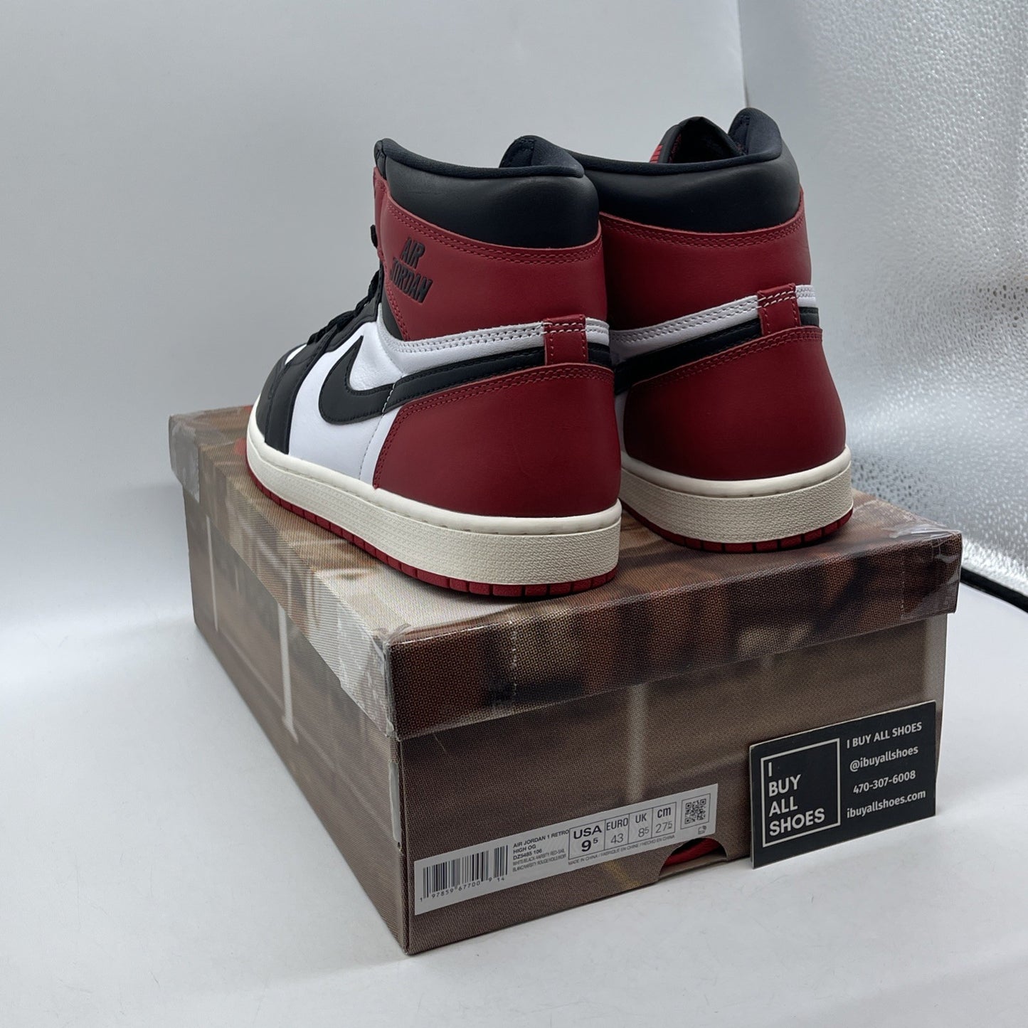 Size 9.5 - Air Jordan 1 Retro OG High Black Toe Reimagined Leather (DZ5485-106)