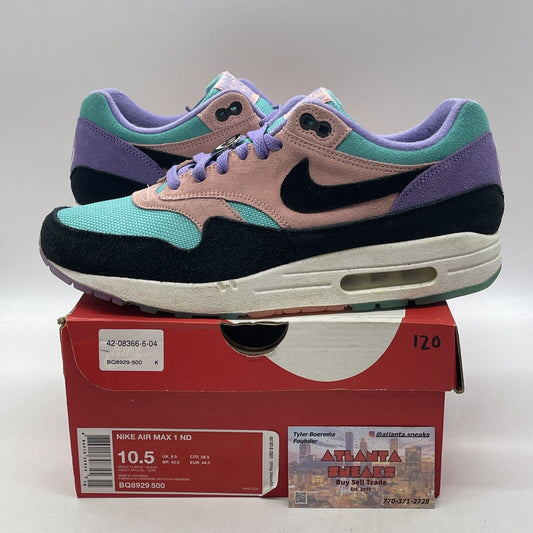 Size 10.5 - Nike Air Max 1 Have A Nike Day Pink Black Blue Suede (BQ8929-500)