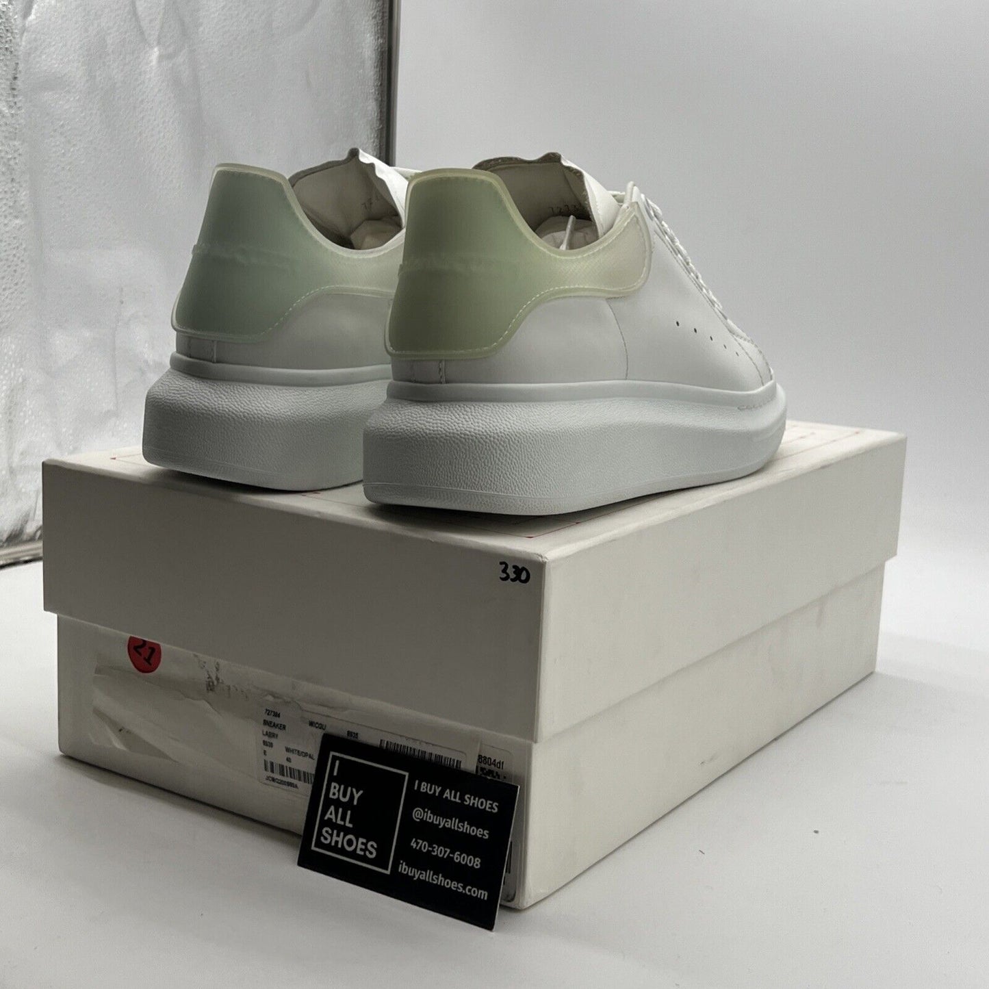 Size 9.5 - Alexander McQueen Men's Oversized Sneakers White/Opal