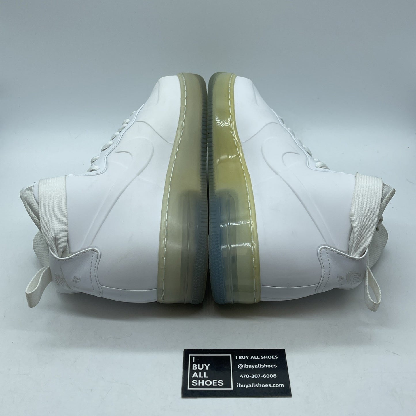Size 12.5 - Nike Air Force 1 Foamposite Foamposite White Leather (415419-100)