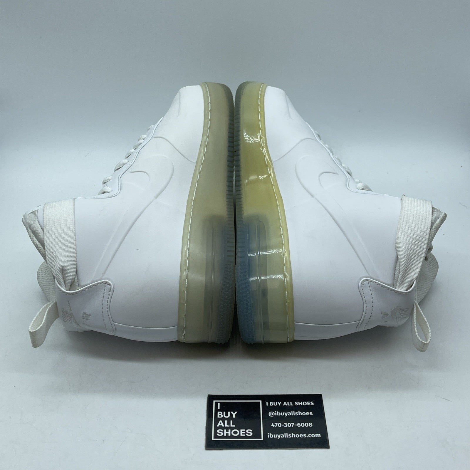 Size 12.5 - Nike Air Force 1 Foamposite Foamposite White Leather (415419-100)